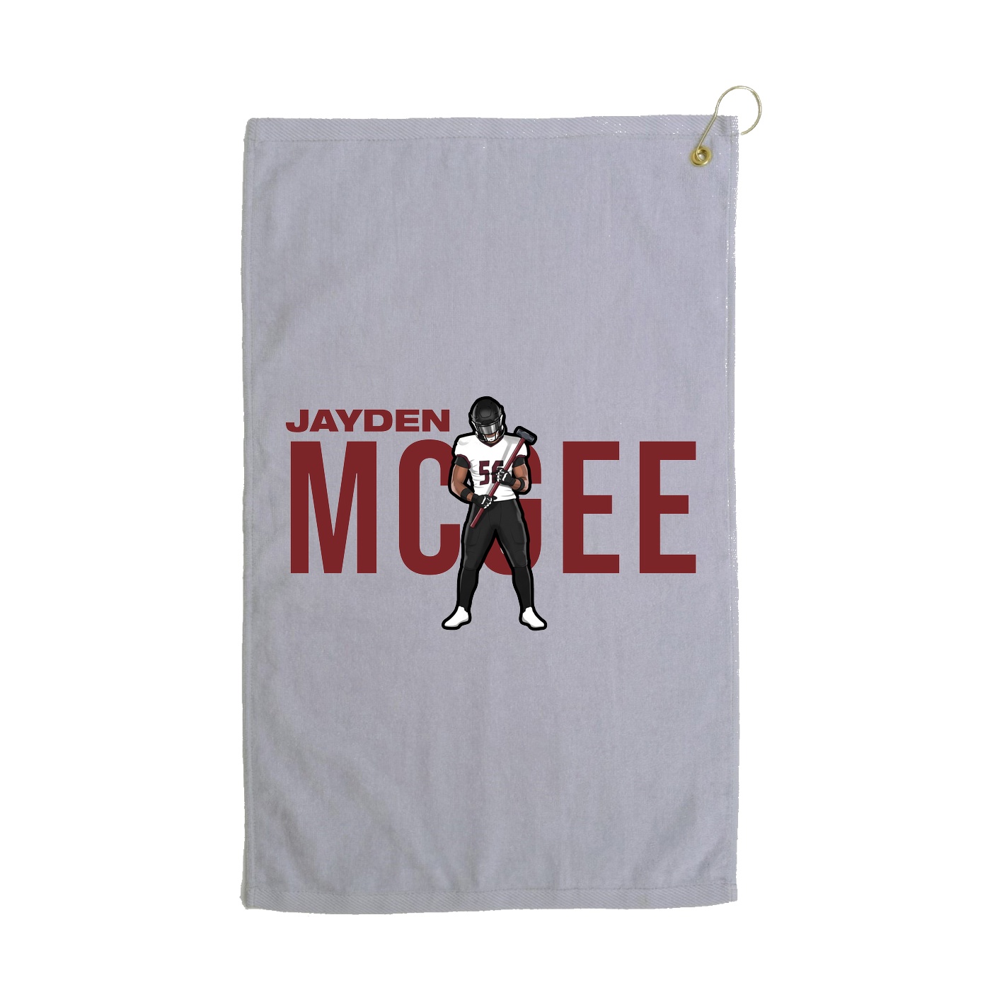 Golf Towel — Player Name in Grey