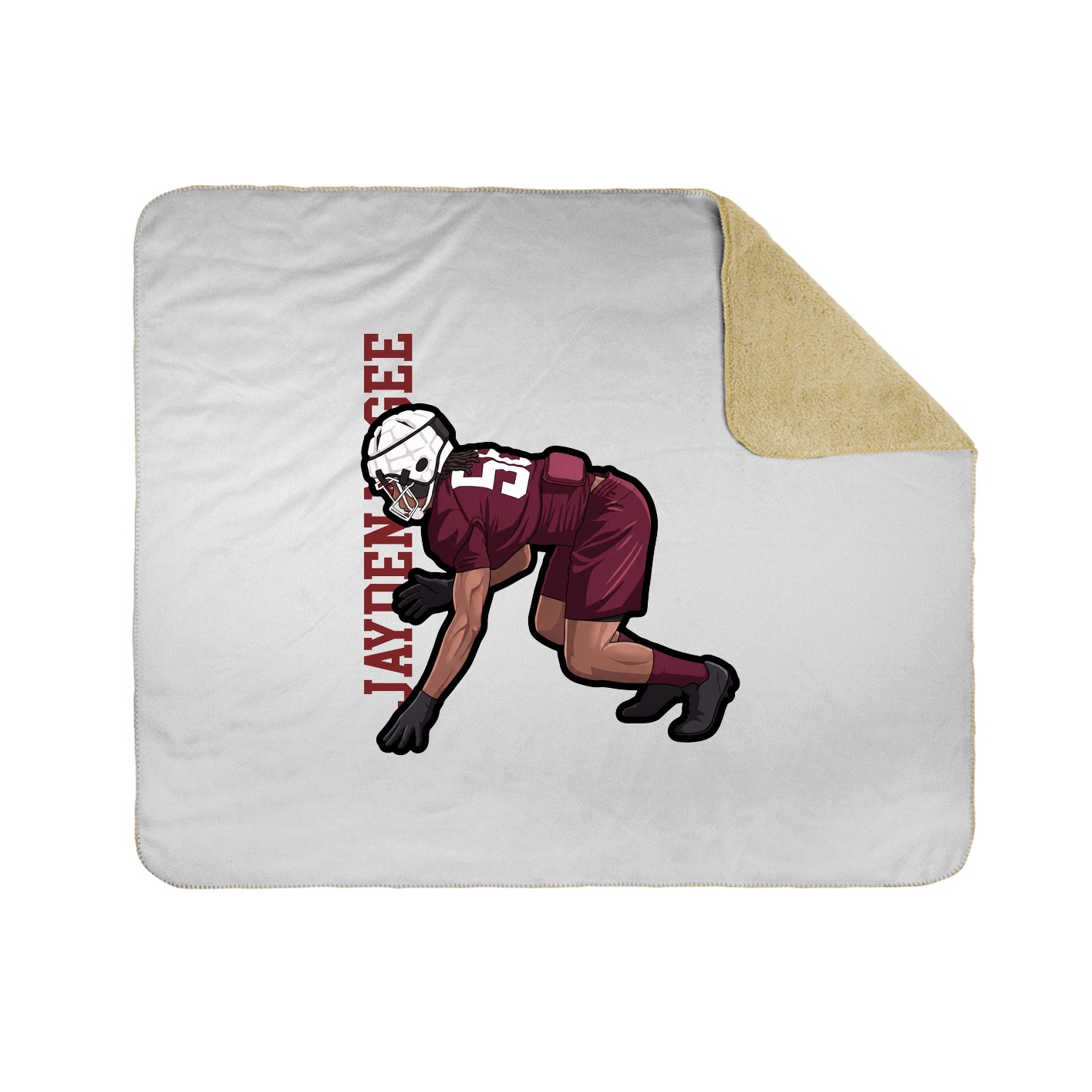 Throw Blanket — Name Vertical in White