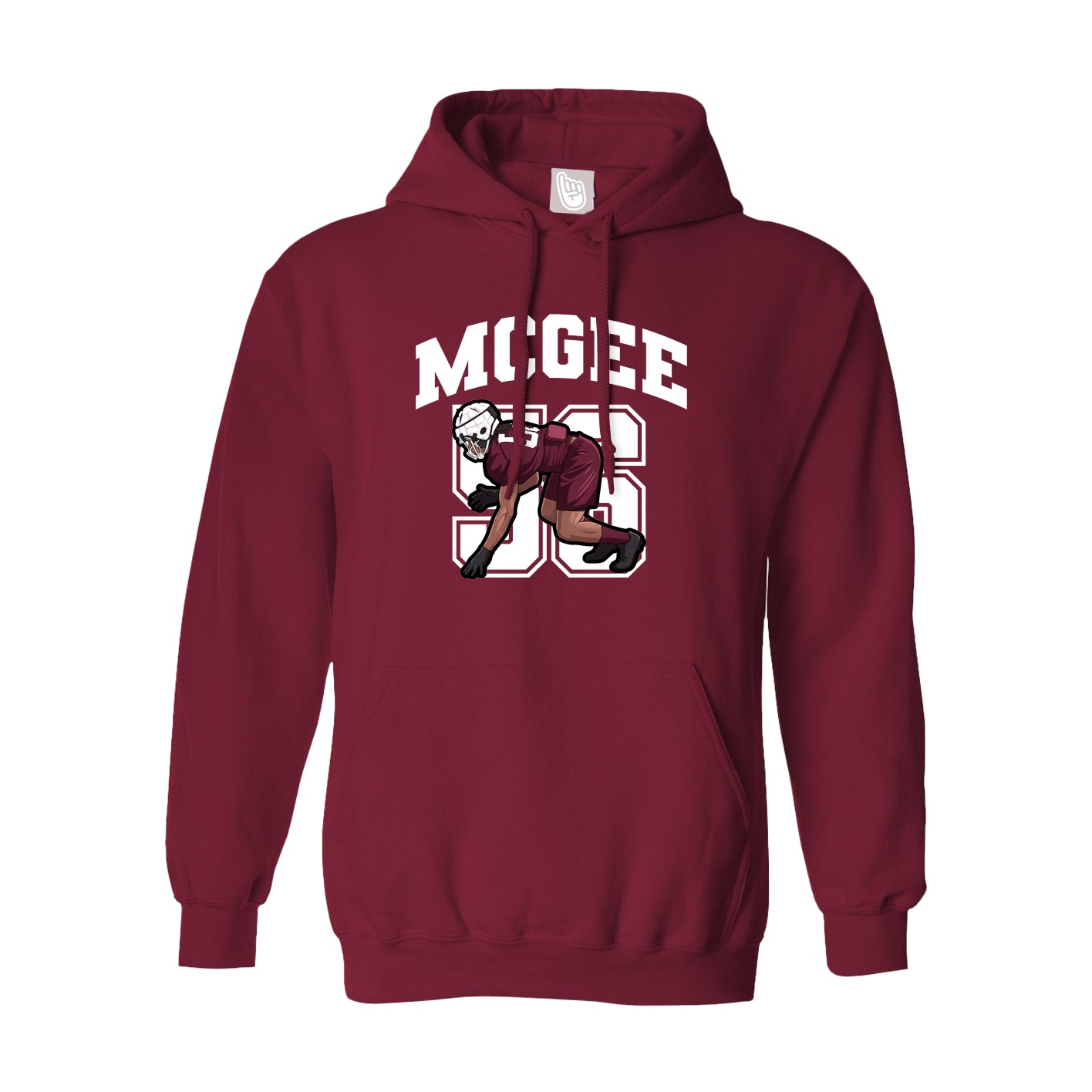 Hoodie — Number in Cardinal