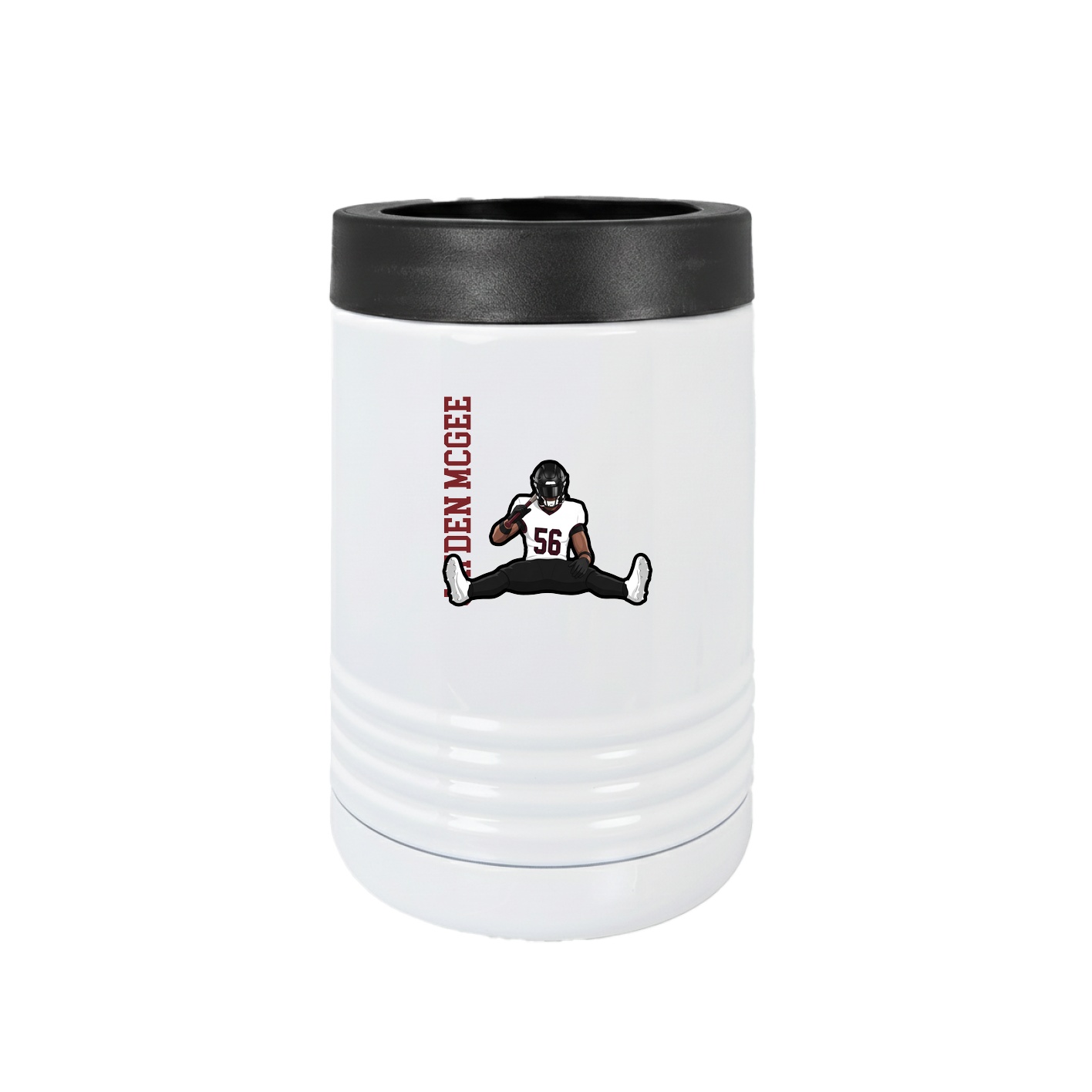 Beverage Holder — Name Vertical in White
