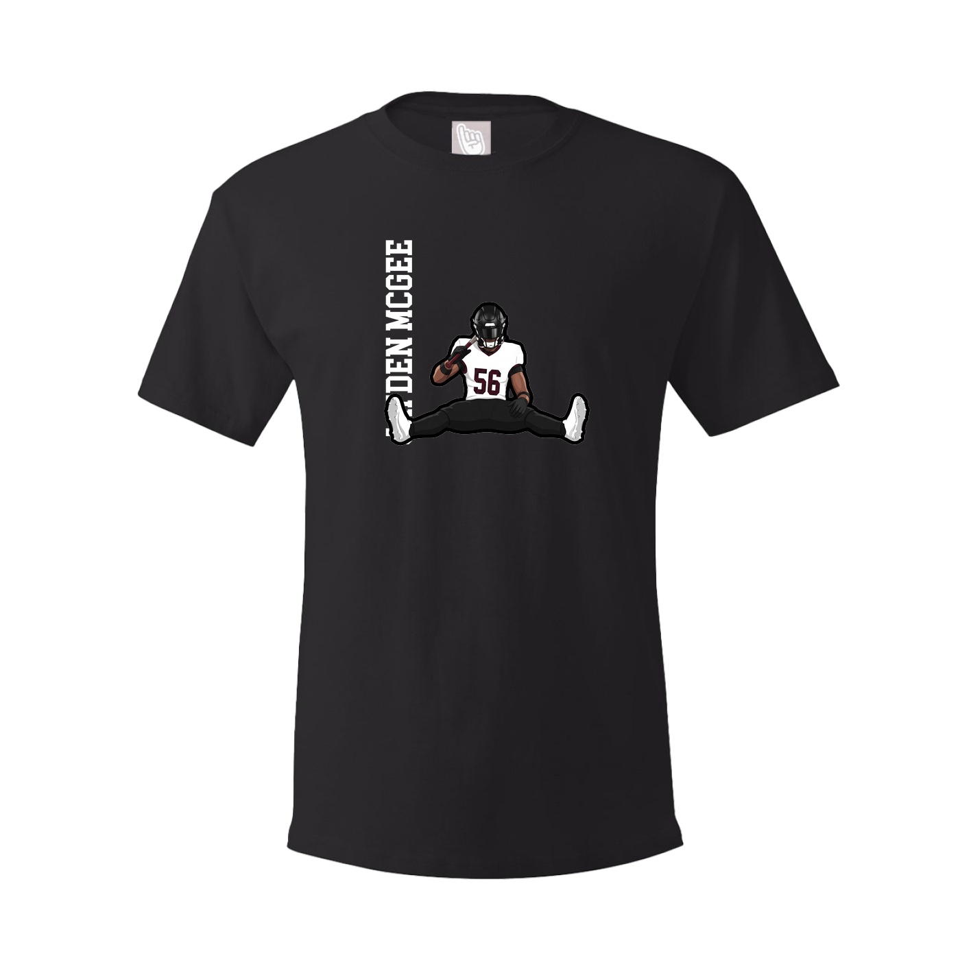 Youth Tee — Name Vertical in Black
