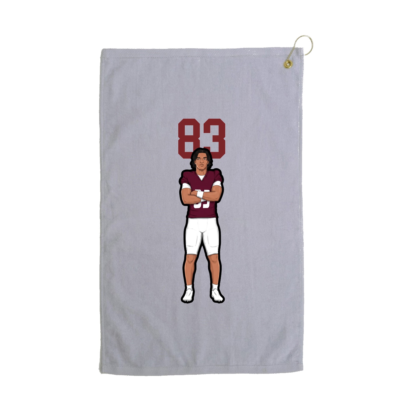 Golf Towel — Number Top in Grey