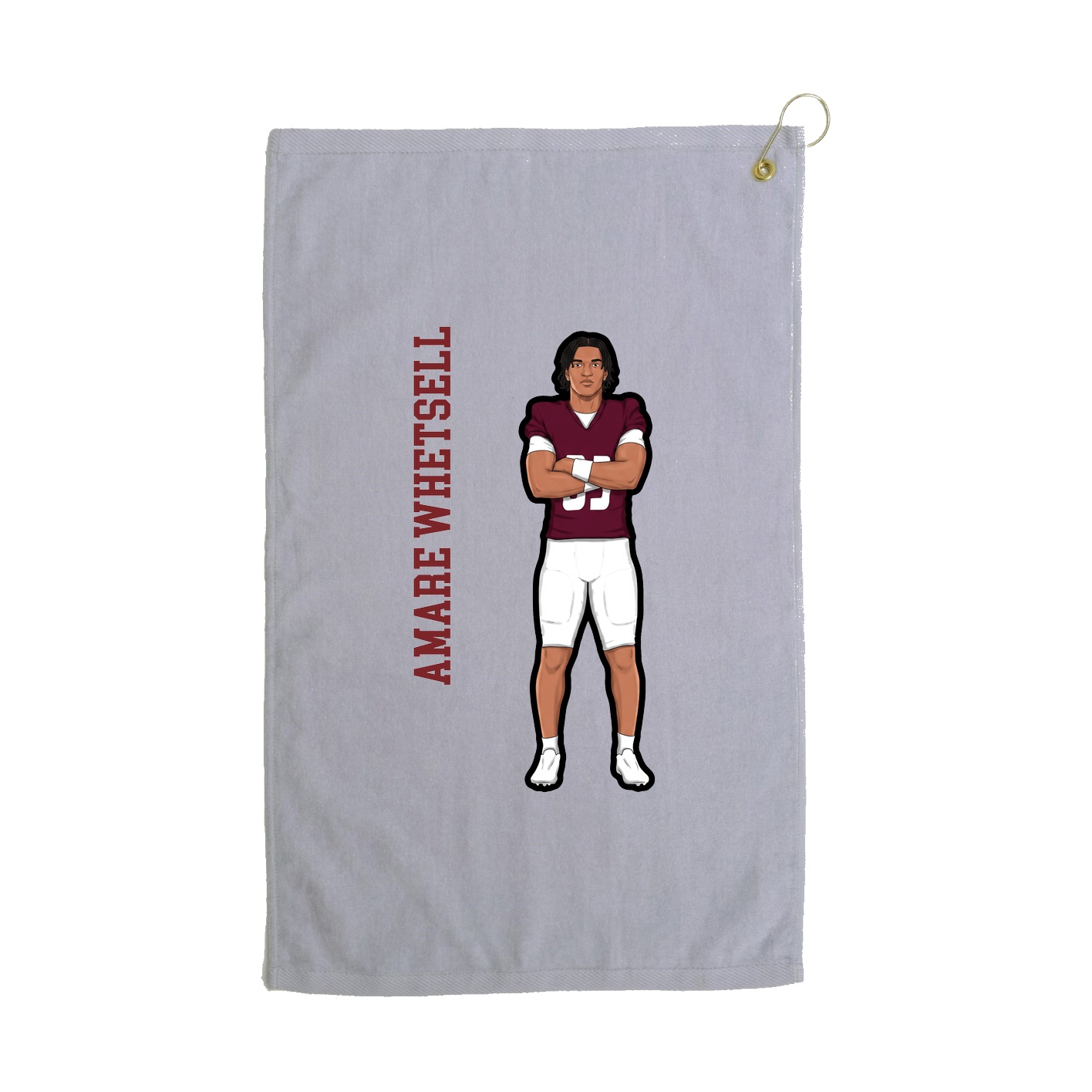Golf Towel — Name Vertical in Grey