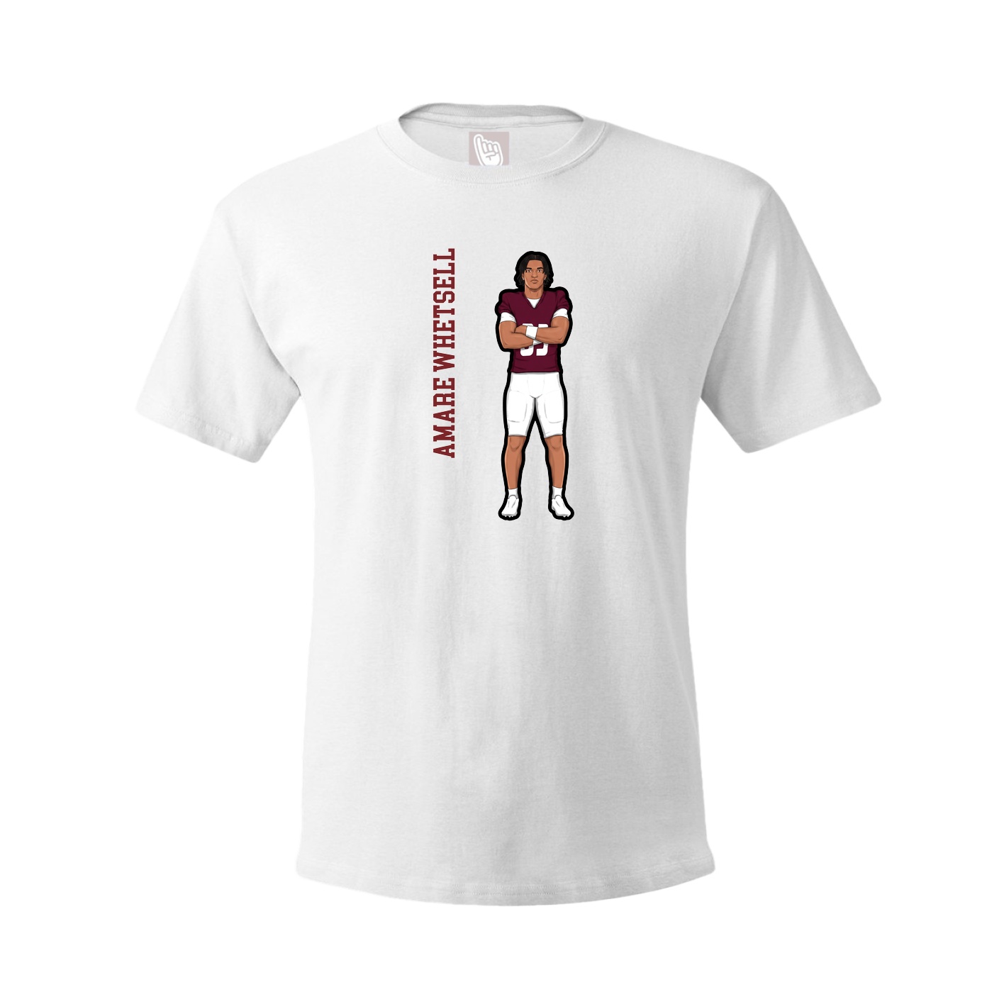 Tee — Name Vertical in White