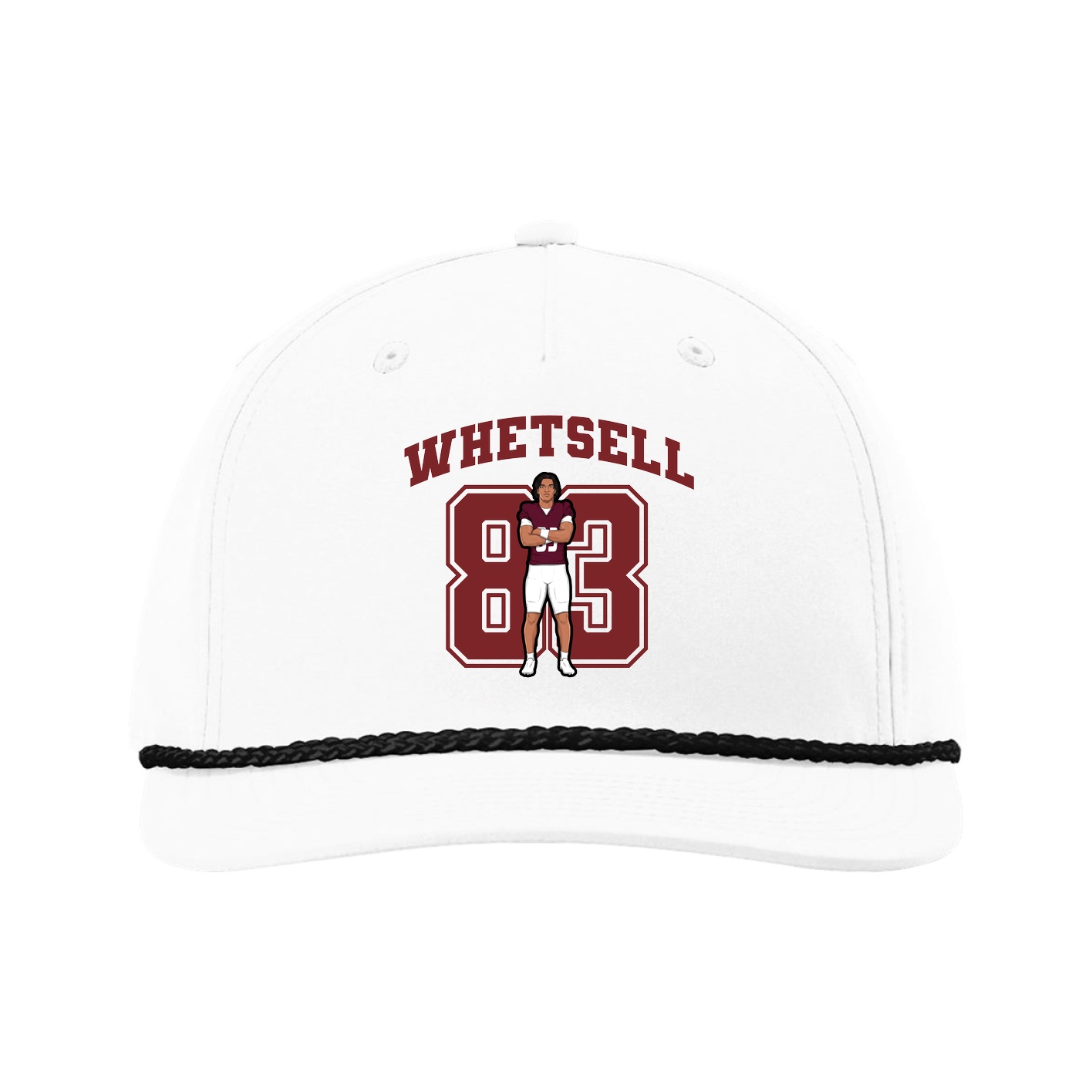 Five-Panel Classic Rope Cap — Number in White