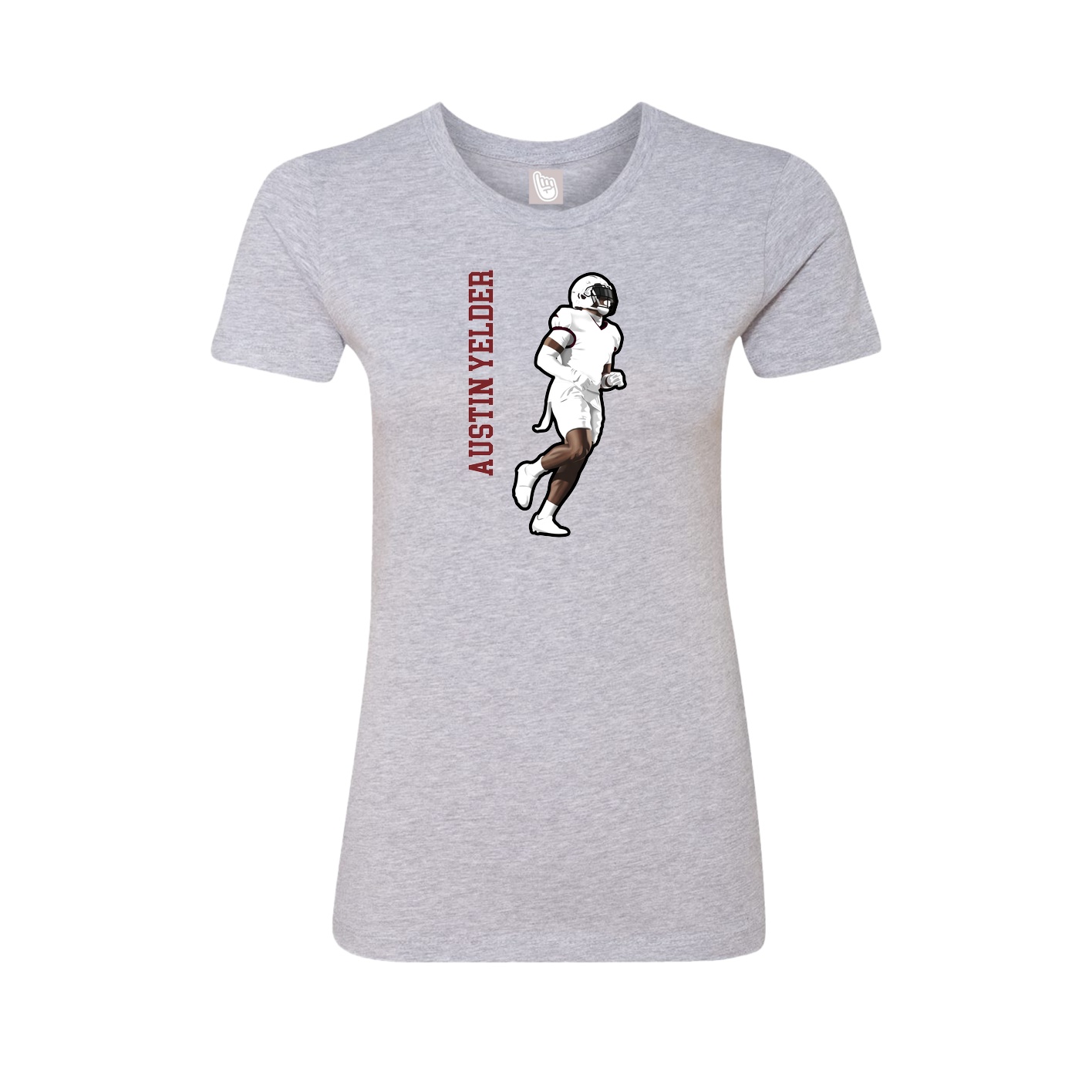 Fitted Women's Tee — Name Vertical in Grey
