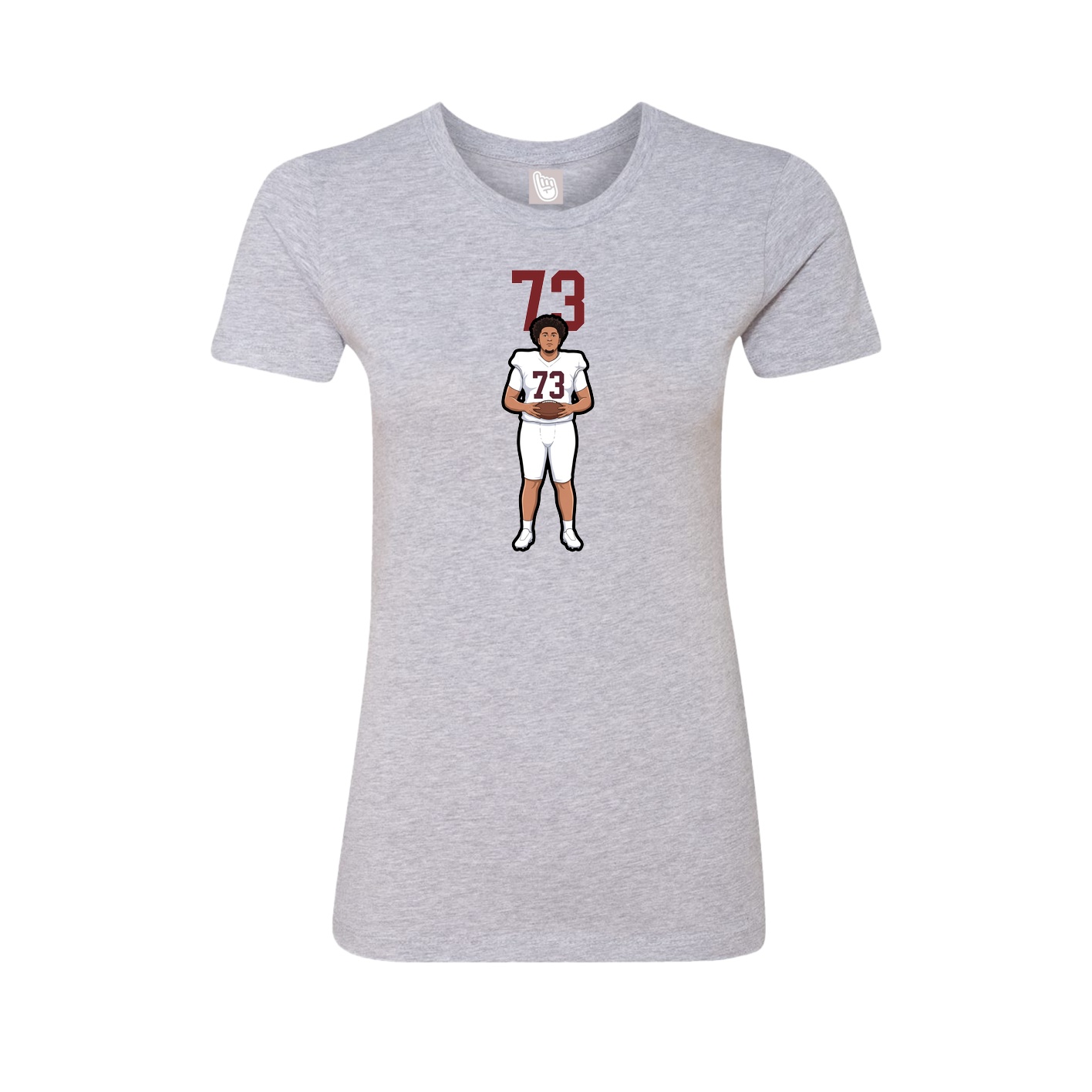 Fitted Women's Tee — Number Top in Grey