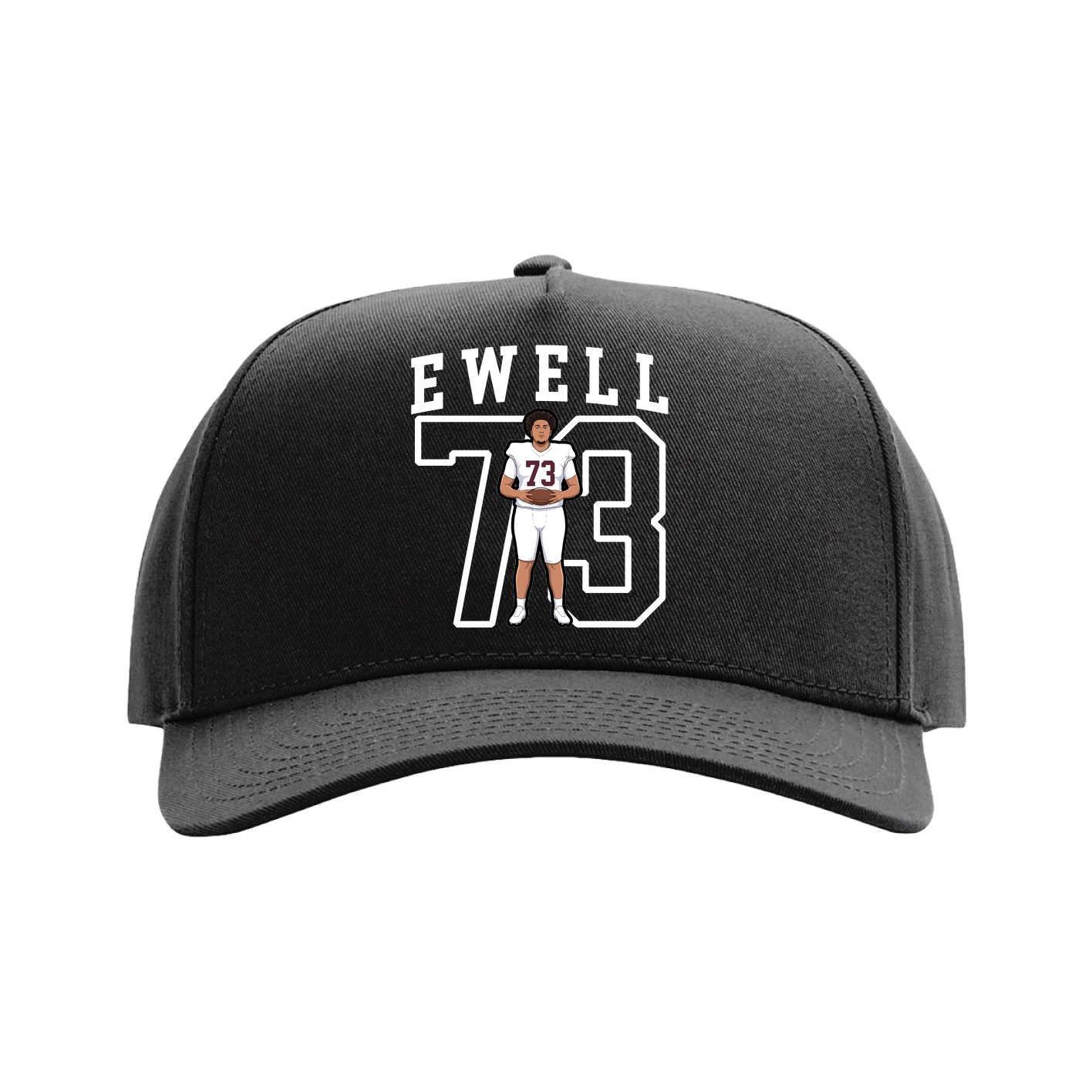 Full Fabric Five-Panel Champ Cap — Shirsey in Black