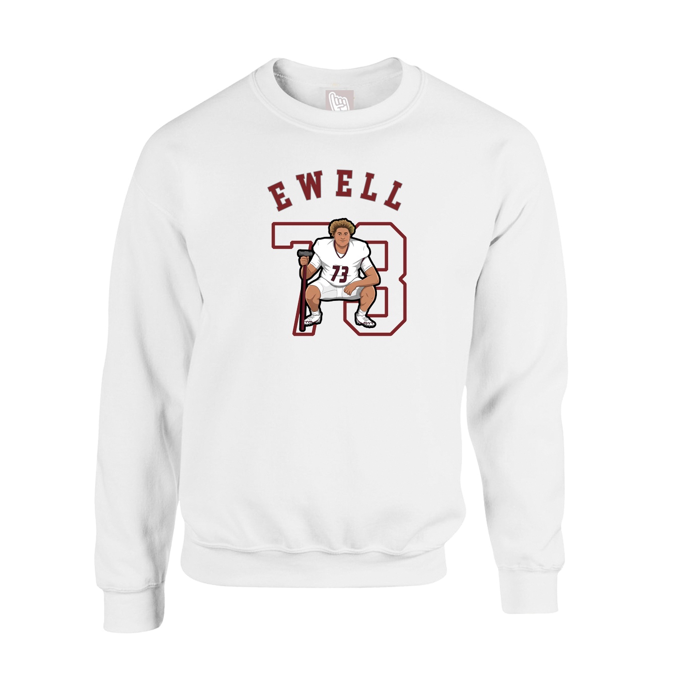 Fleece Crew — Shirsey Arch in White