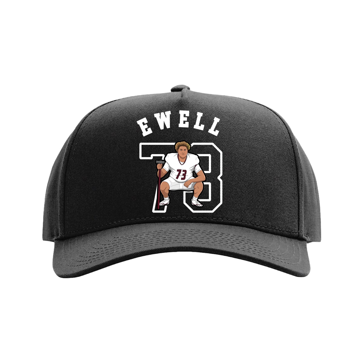 Full Fabric Five-Panel Champ Cap — Shirsey Arch in Black