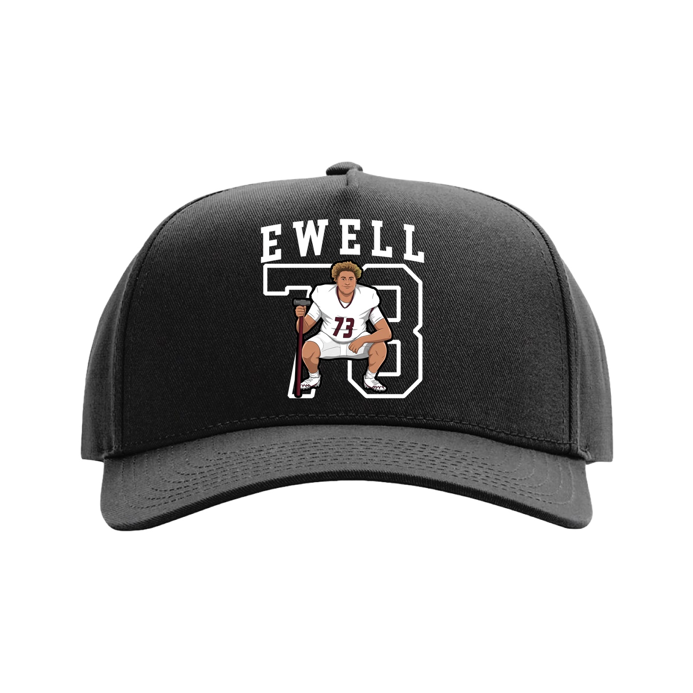 Full Fabric Five-Panel Champ Cap — Shirsey in Black