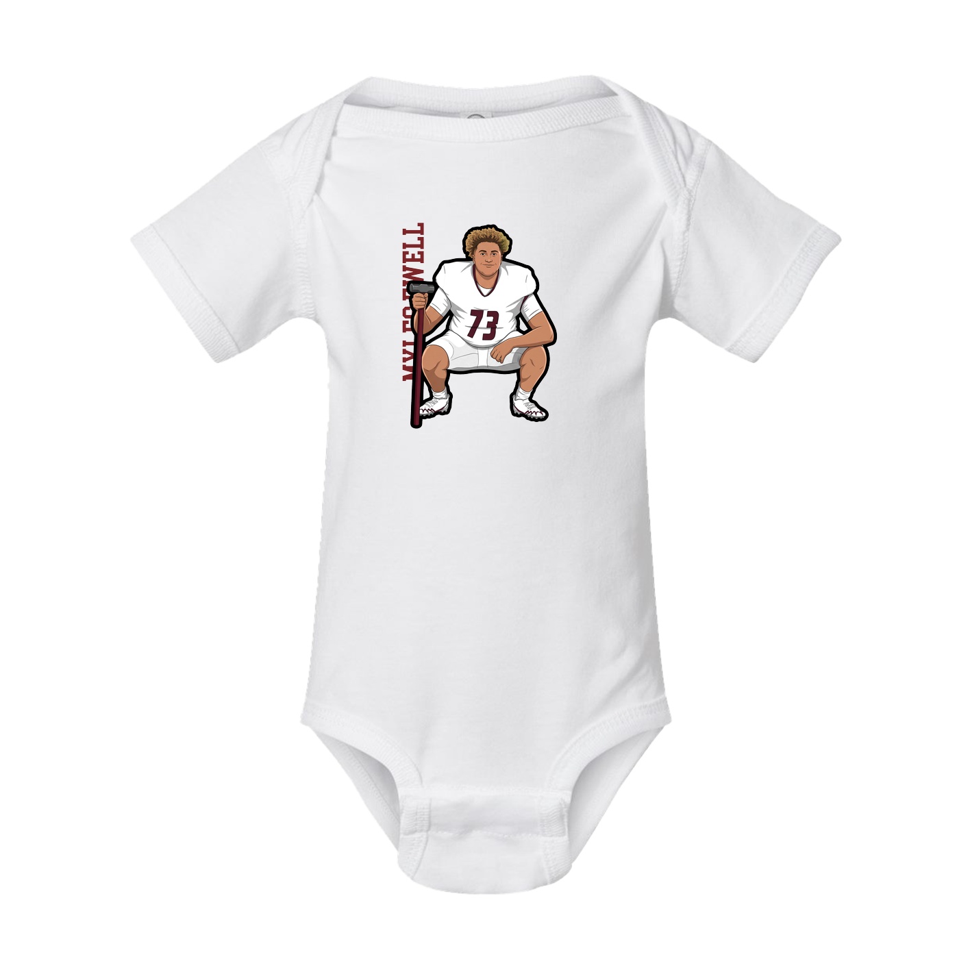 Baby Onesie — Name Vertical in White