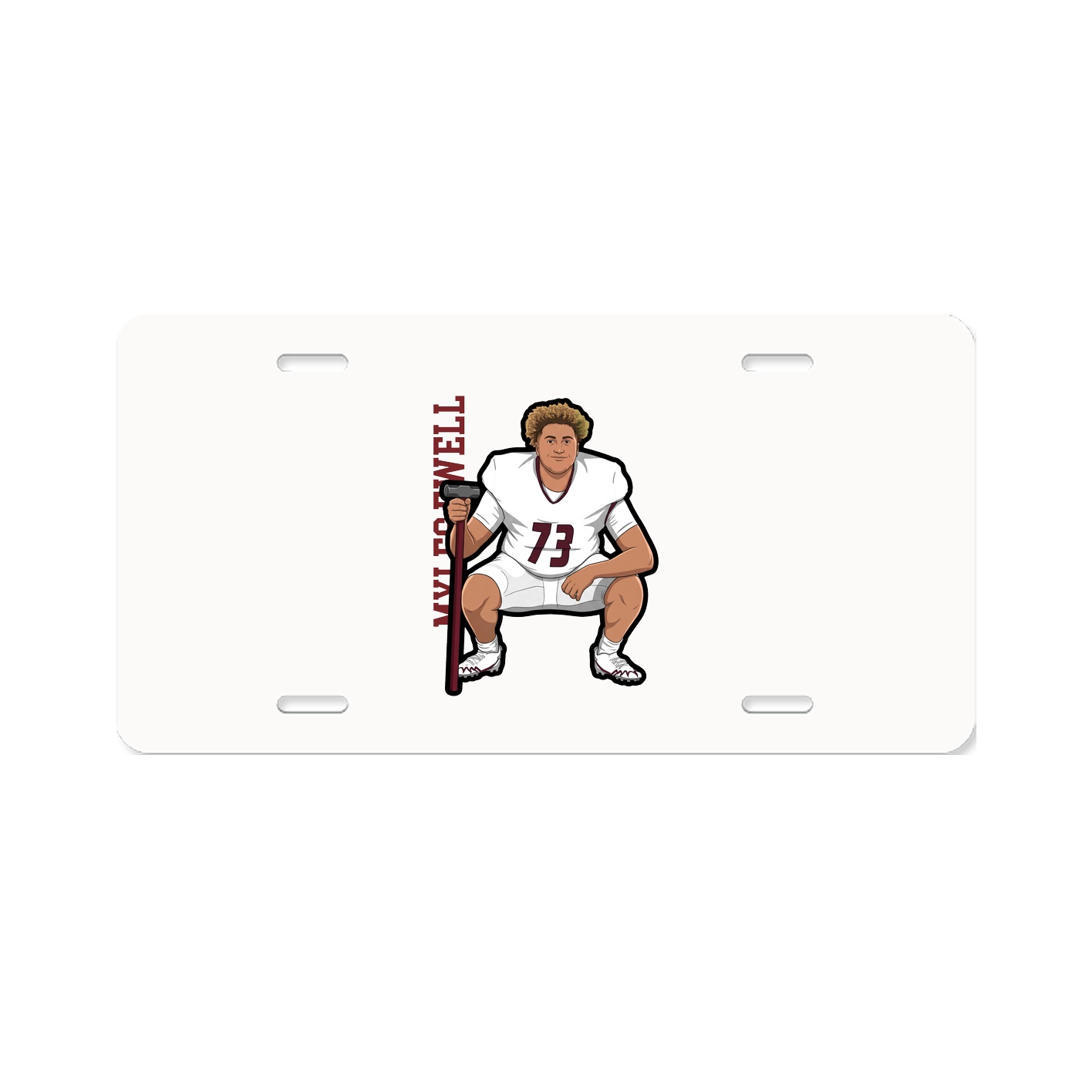 License Plate — Name Vertical in Classic