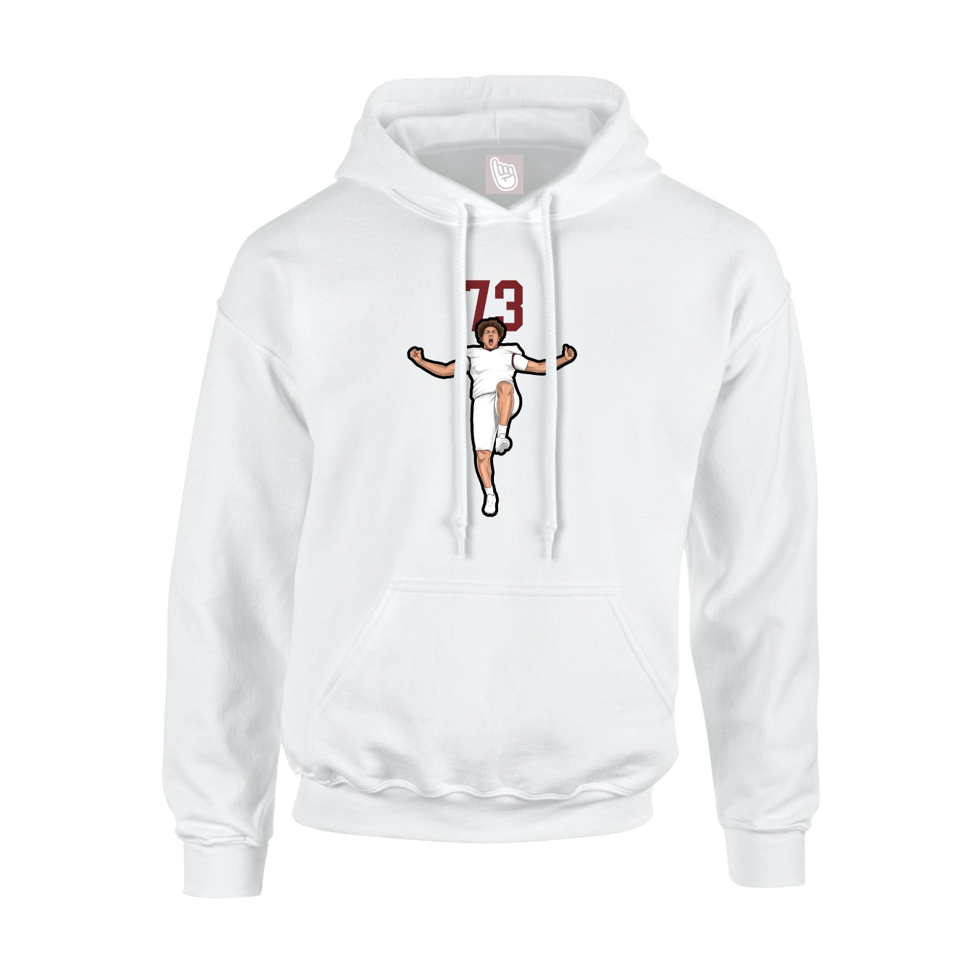 Youth Hoodie — Number Top in White