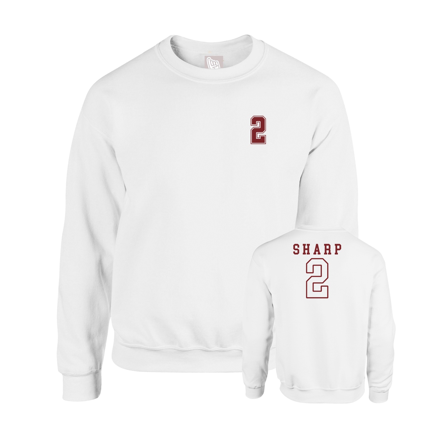 Fleece Crew — Chest Back in White