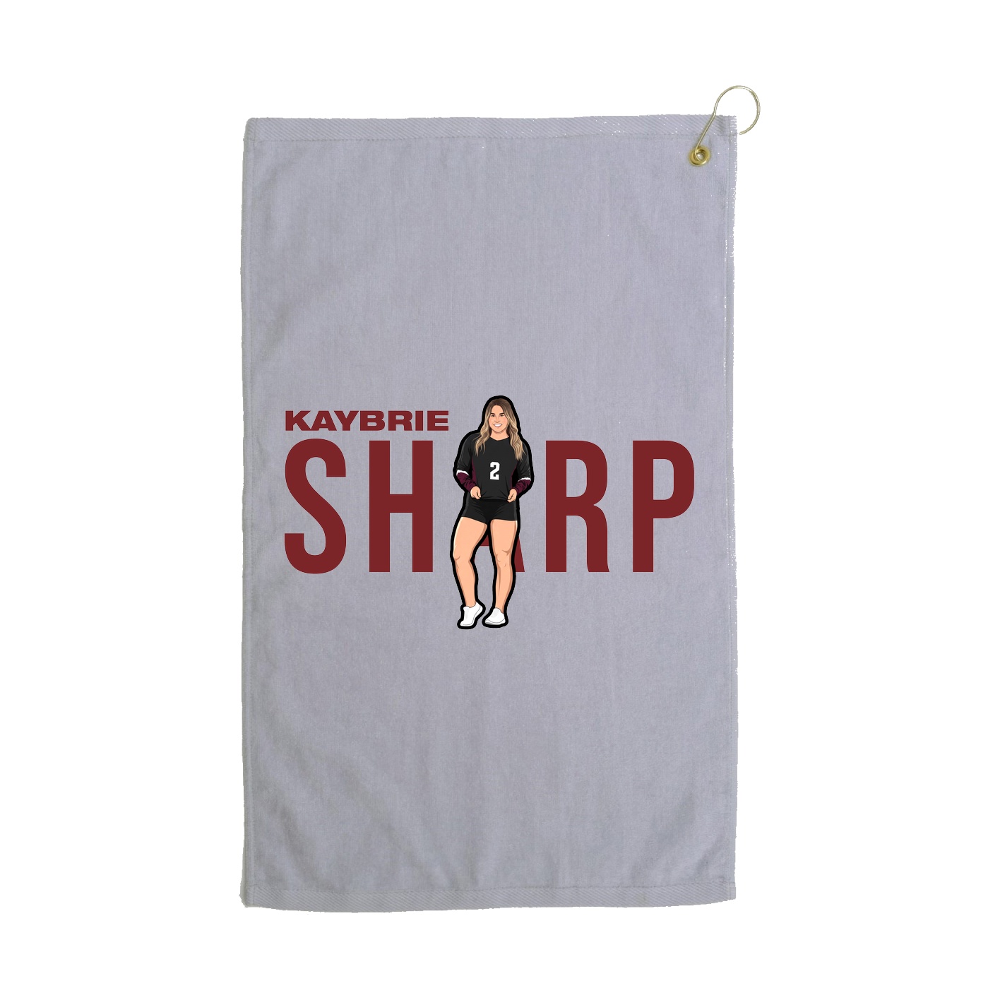 Golf Towel — Player Name in Grey
