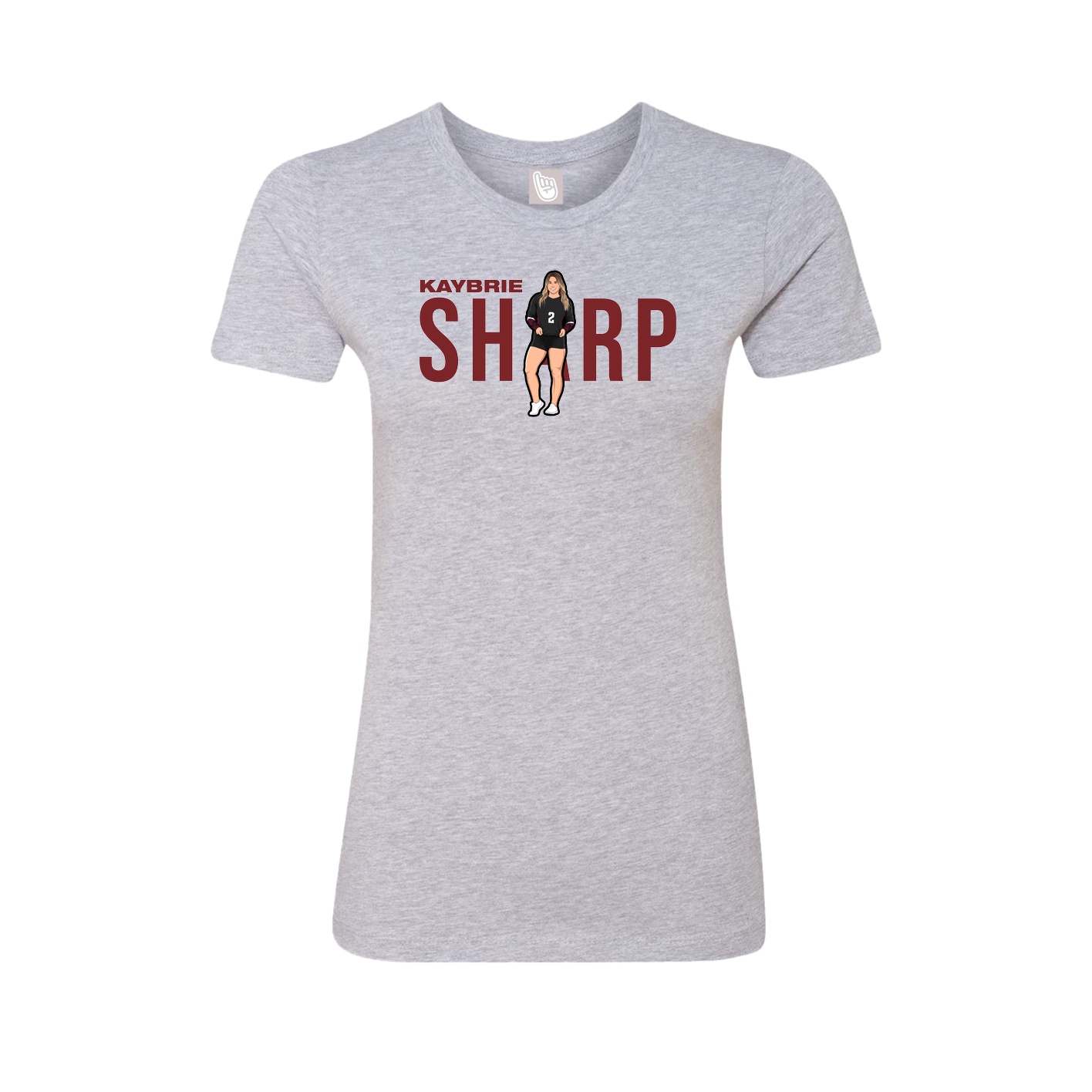 Fitted Women's Tee — Player Name in Grey