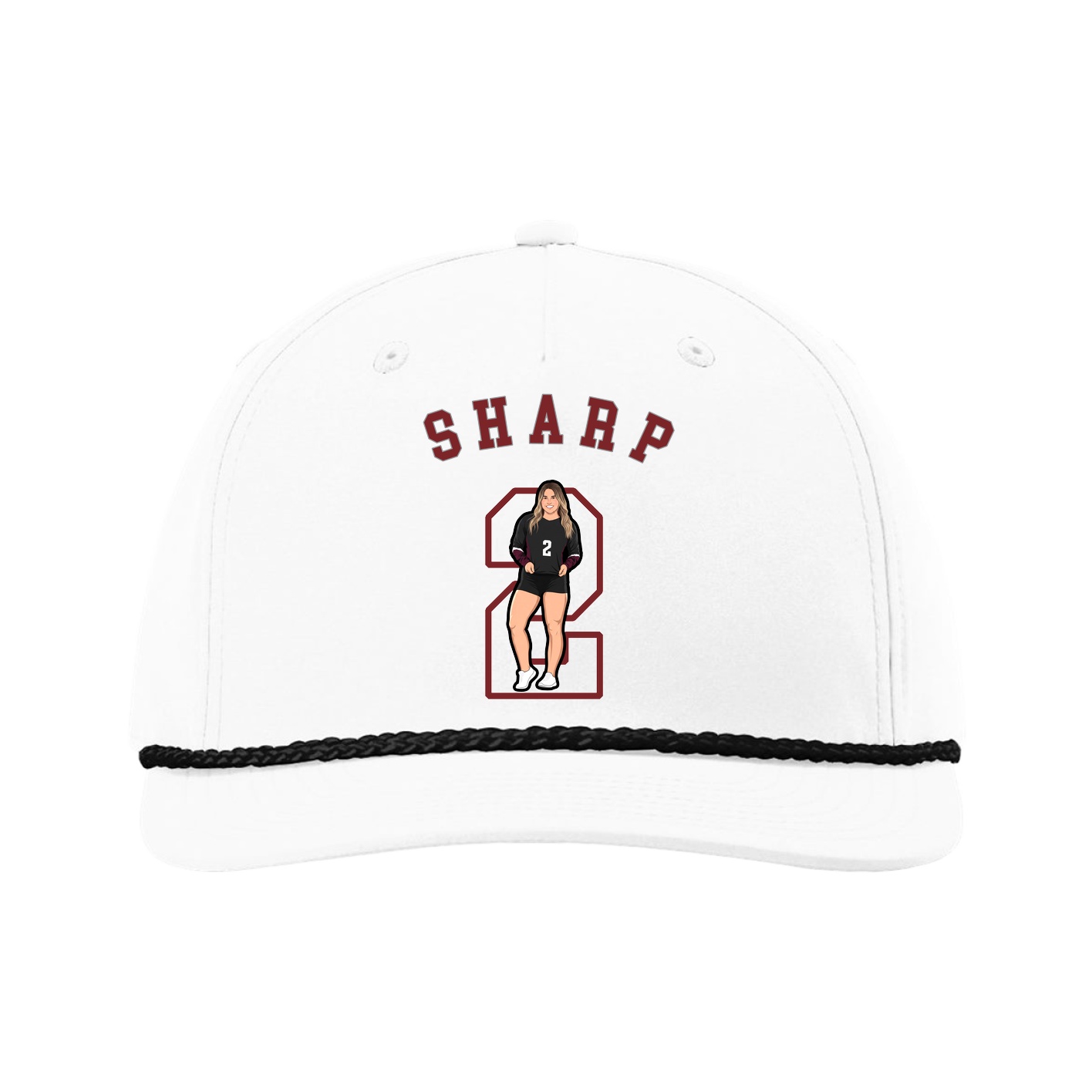 Five-Panel Classic Rope Cap — Shirsey Arch in White