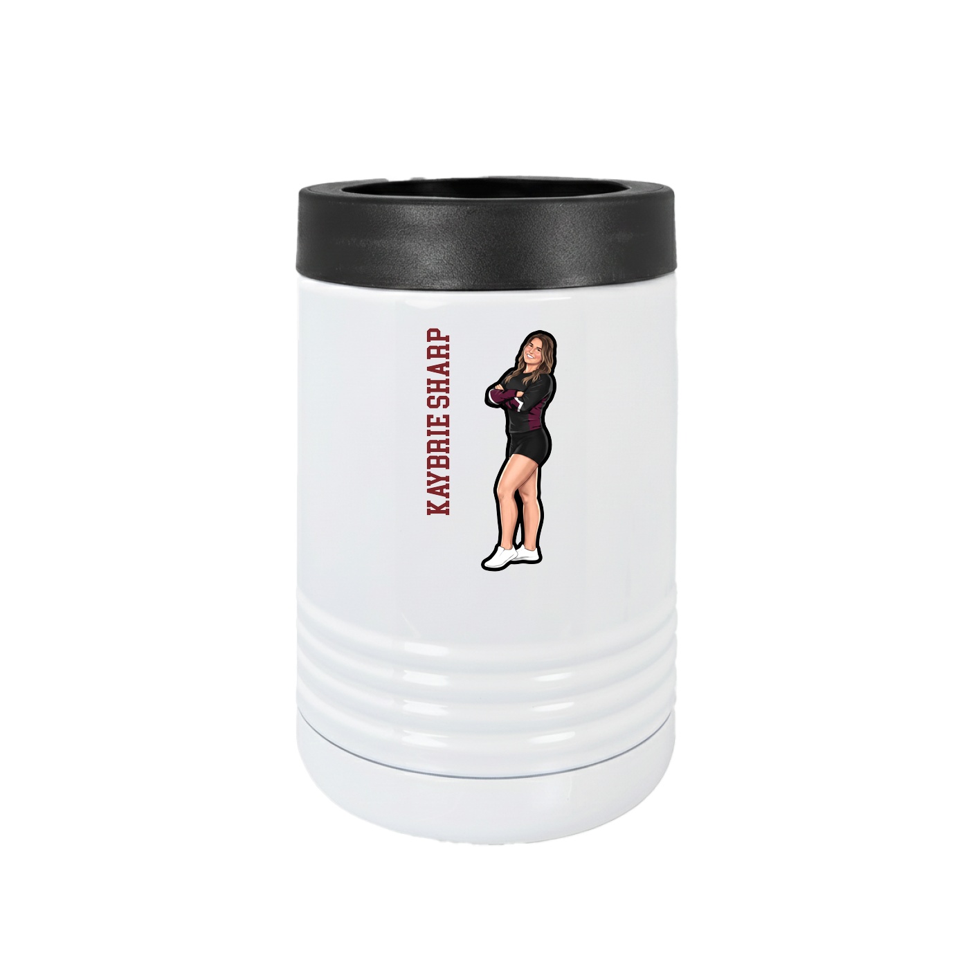 Beverage Holder — Name Vertical in White