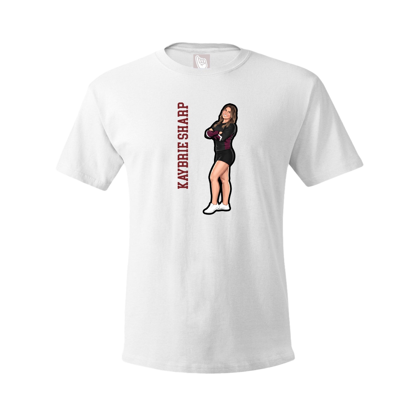 Tee — Name Vertical in White