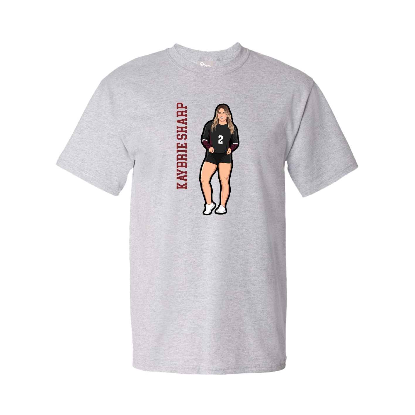 Tee — Name Vertical in Grey