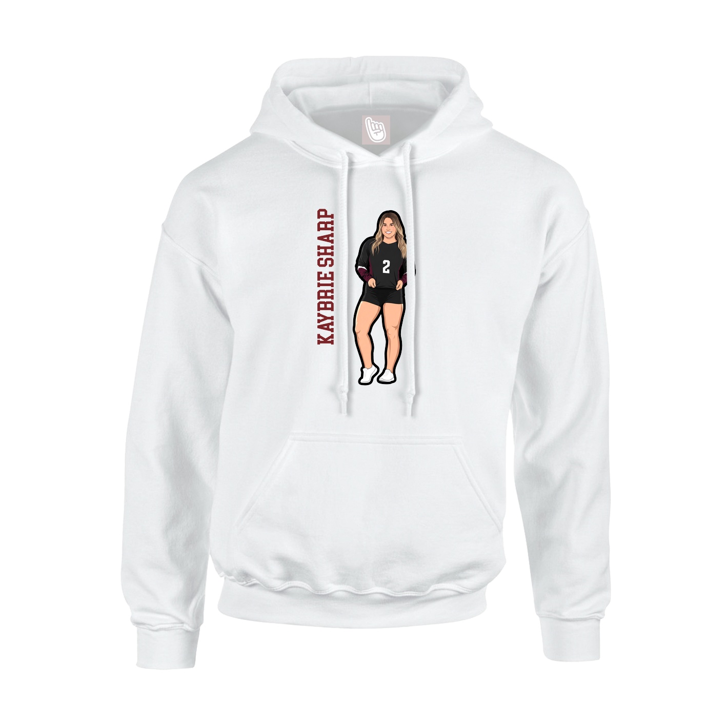 Youth Hoodie — Name Vertical in White