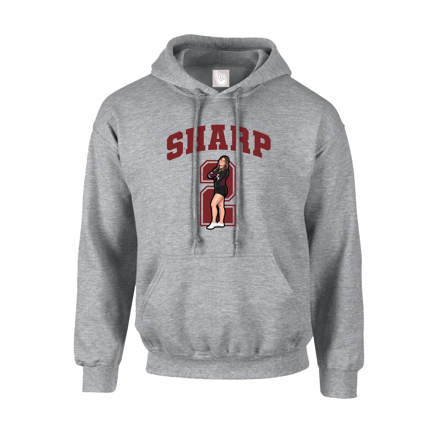 Youth Hoodie — Number in Grey