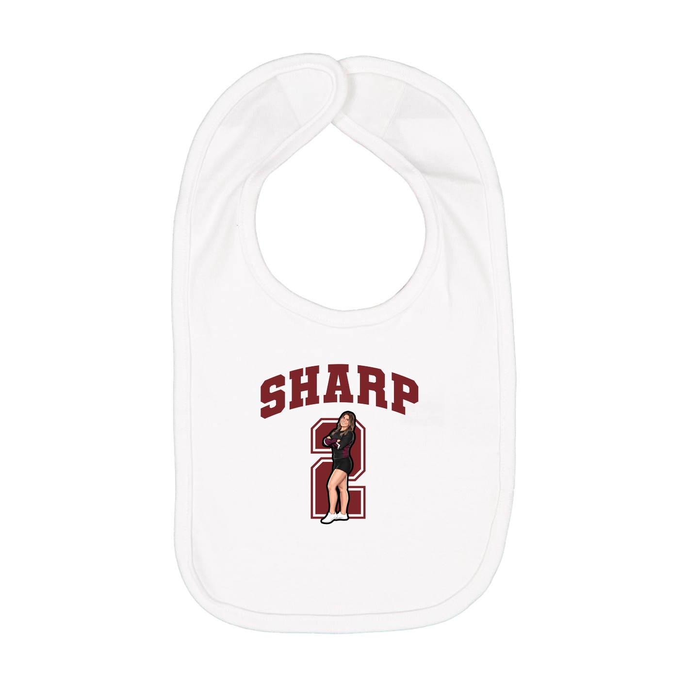 Infant Bib — Number in White