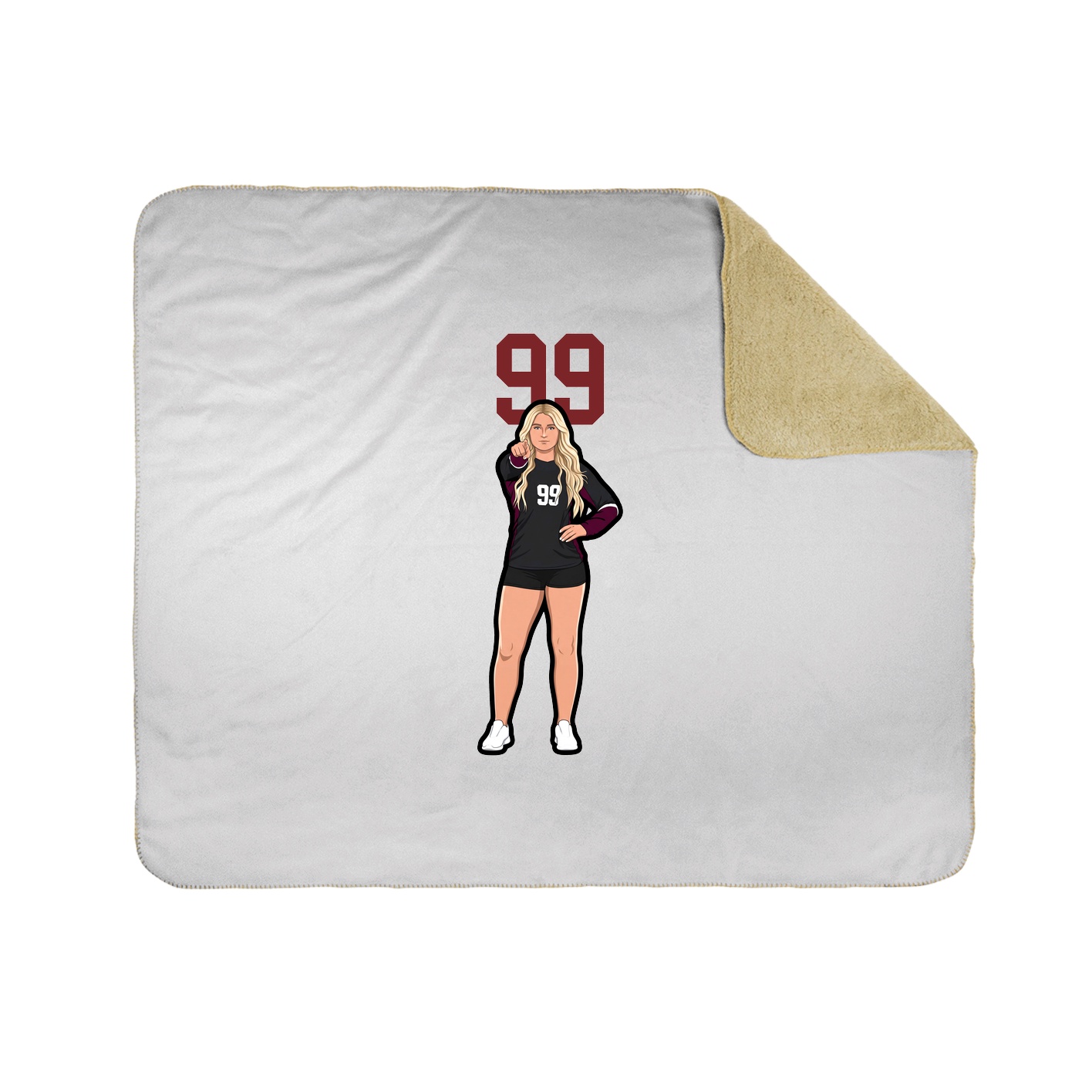 Throw Blanket — Number Top in White