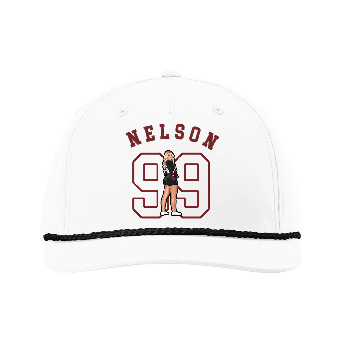 Five-Panel Classic Rope Cap — Shirsey Arch in White