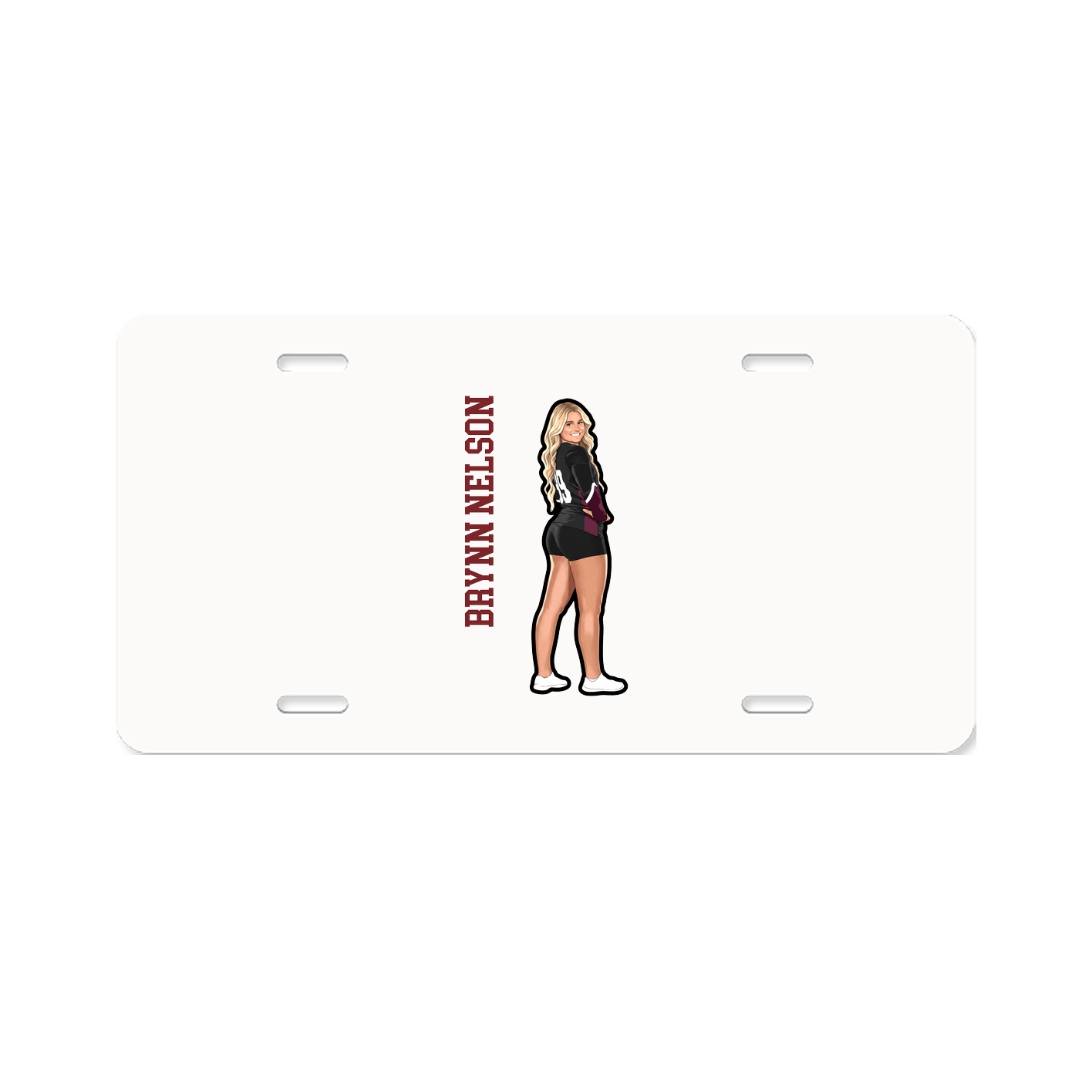 License Plate — Name Vertical in Classic
