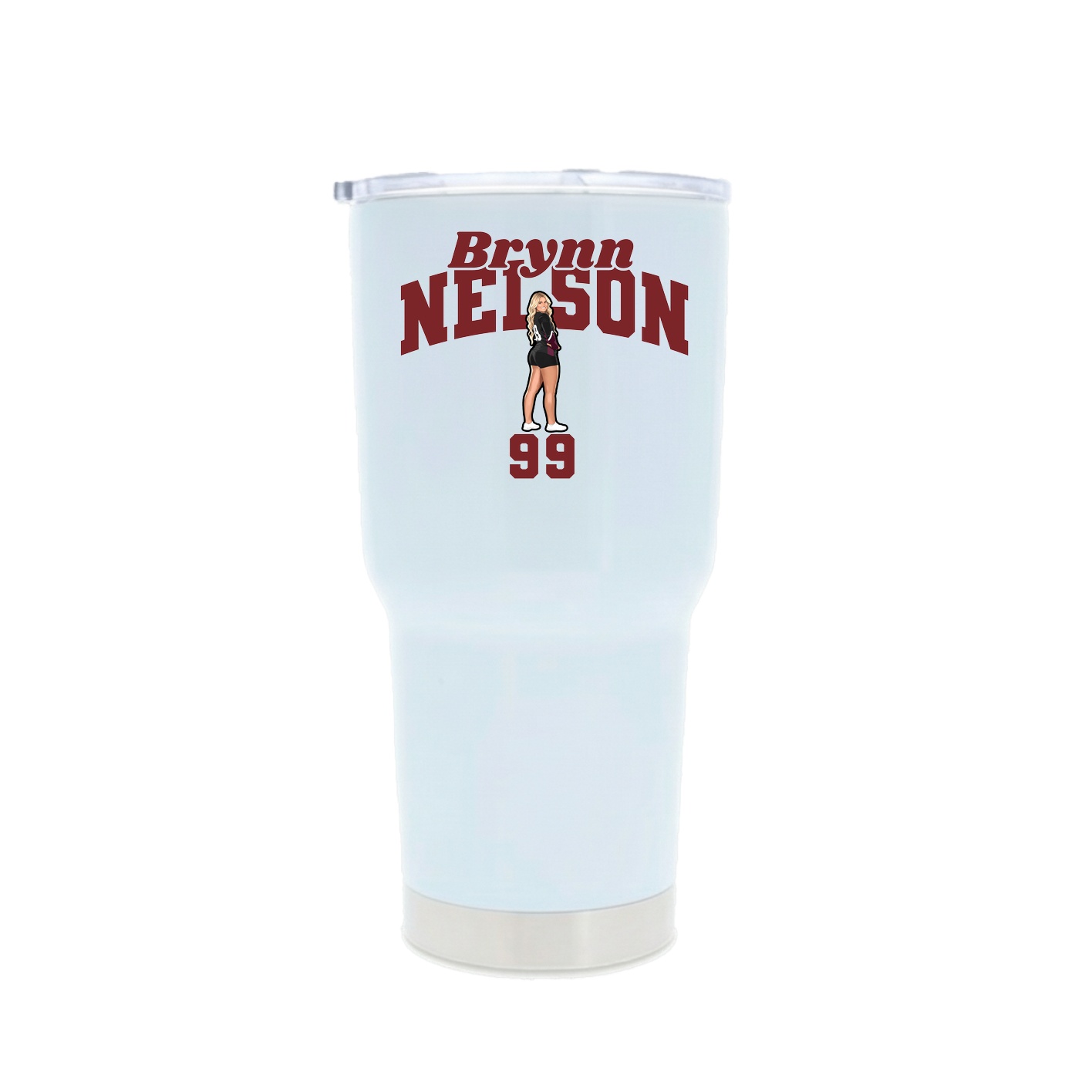 30oz Stainless Steel Tumbler — Signature Arch in White