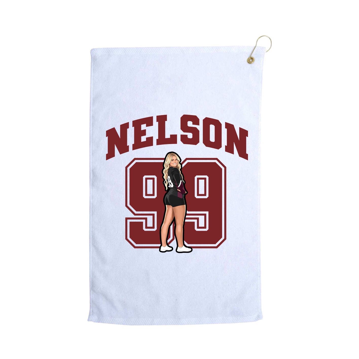 Golf Towel — Number in White