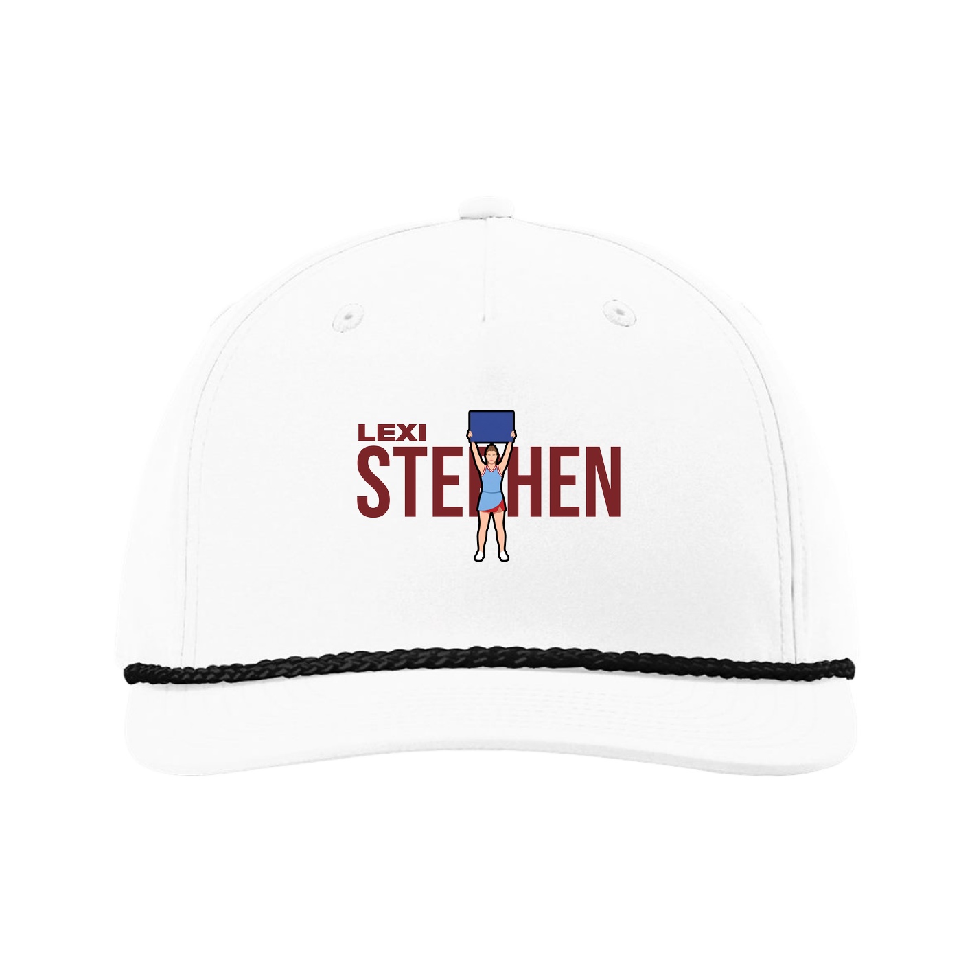 Five-Panel Classic Rope Cap — Player Name in White
