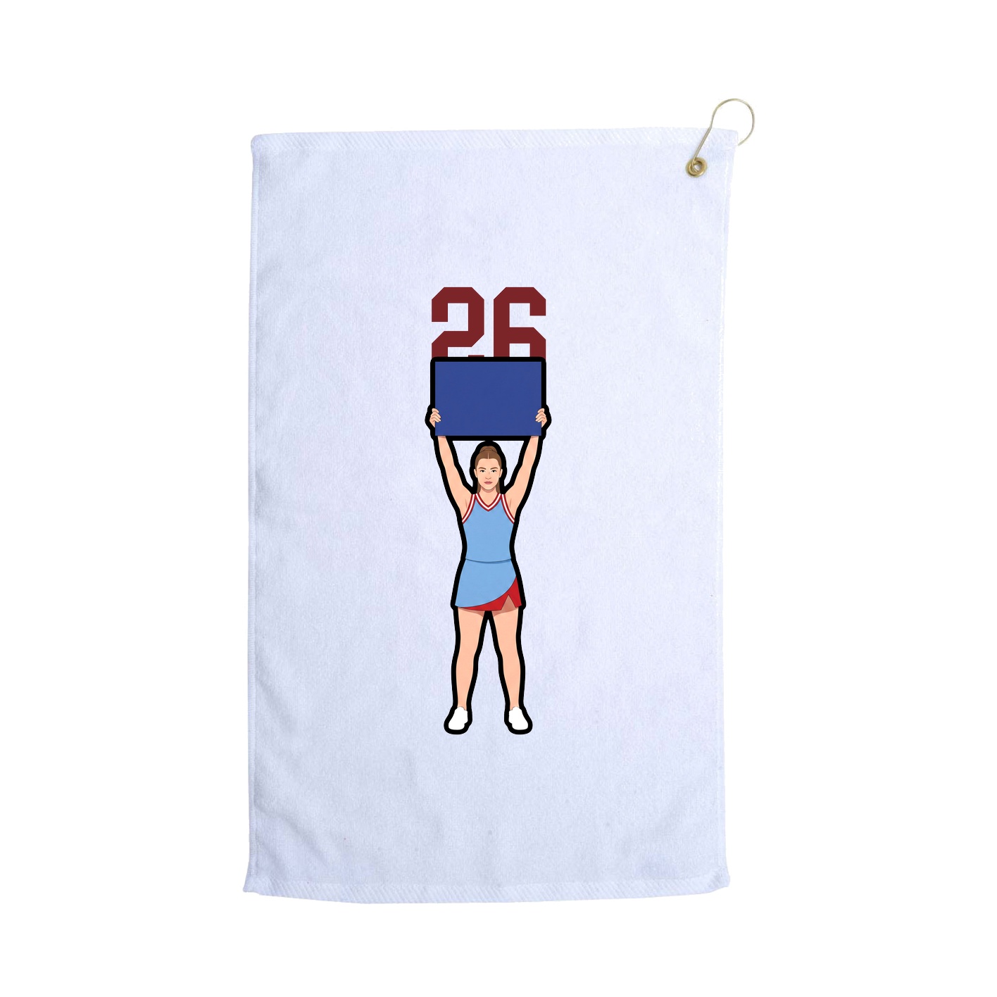Golf Towel — Number Top in White