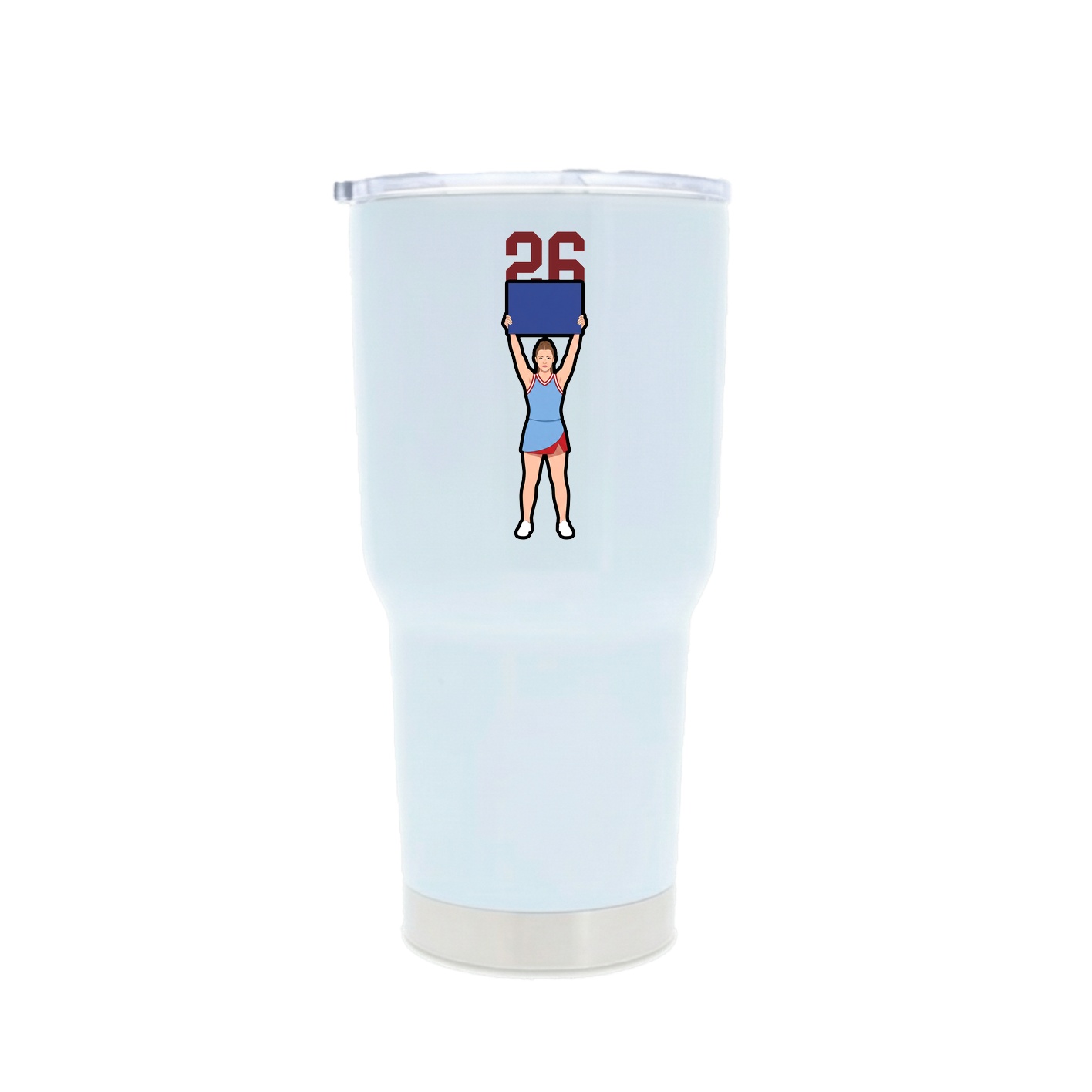 30oz Stainless Steel Tumbler — Number Top in White