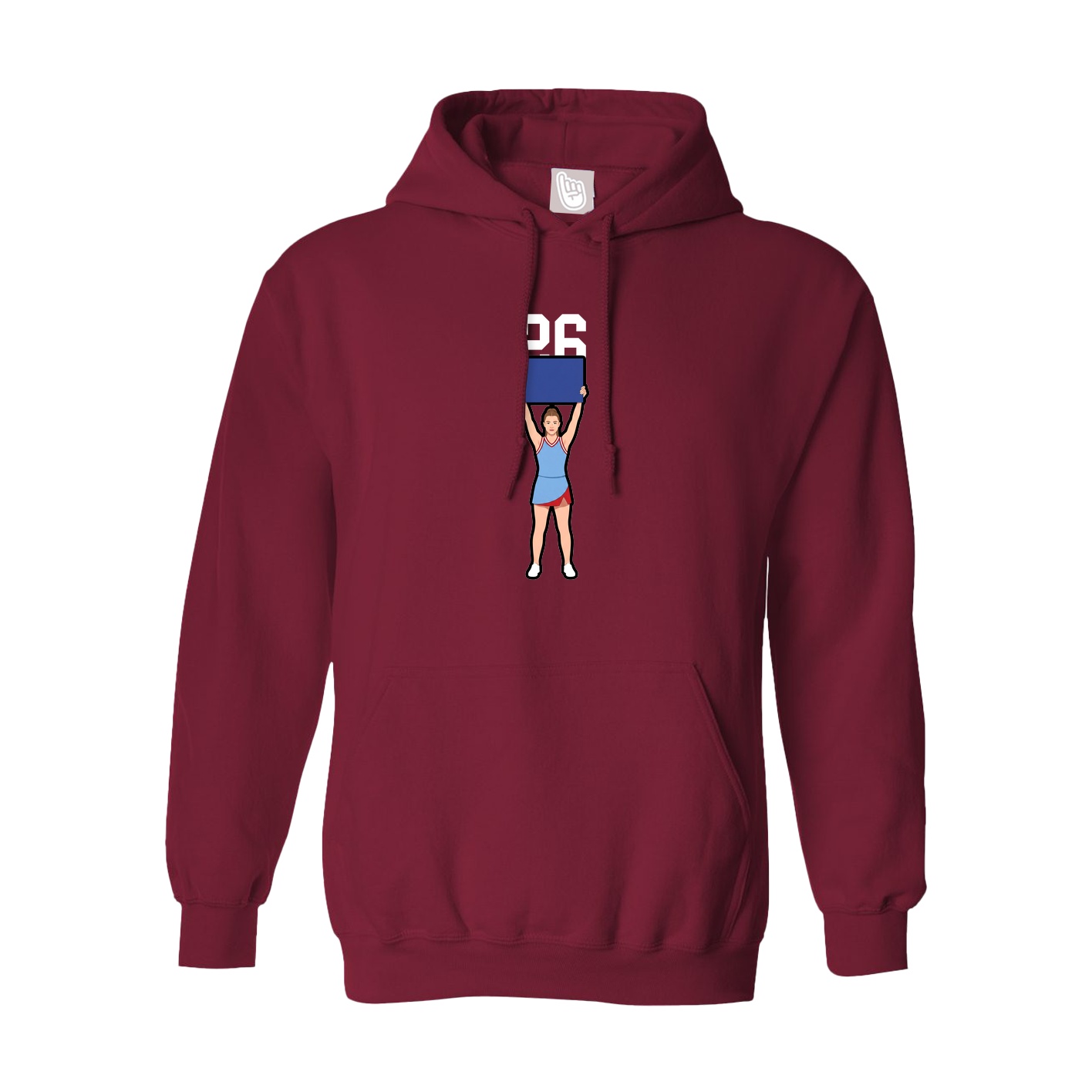 Hoodie — Number Top in Cardinal
