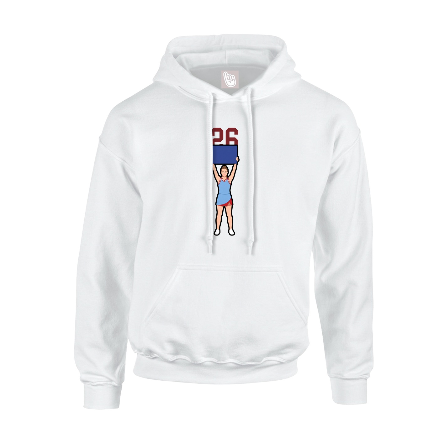 Youth Hoodie — Number Top in White