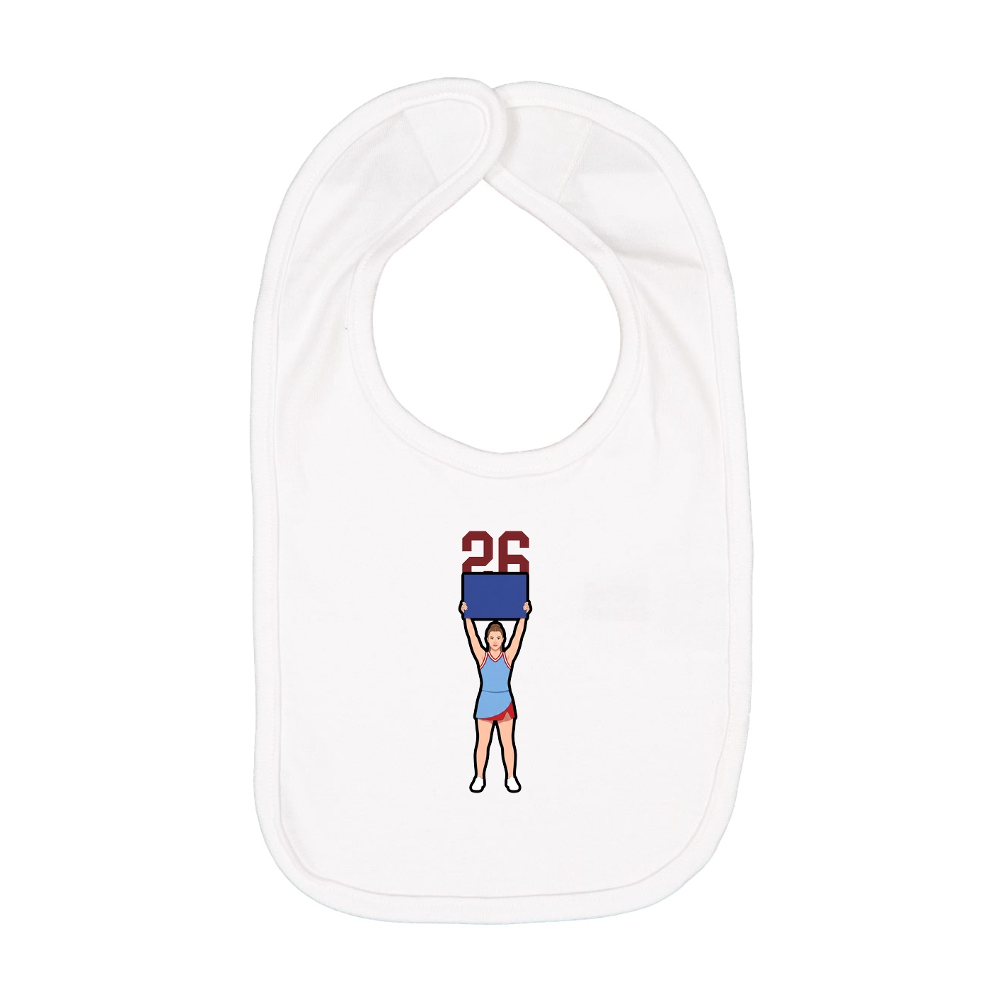 Infant Bib — Number Top in White