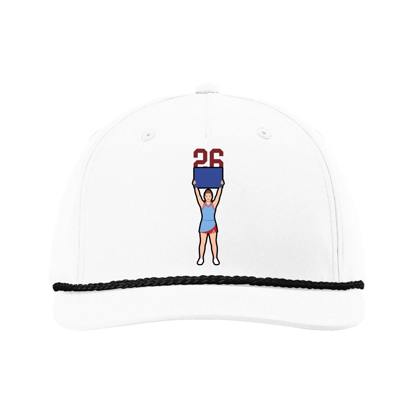 Five-Panel Classic Rope Cap — Number Top in White