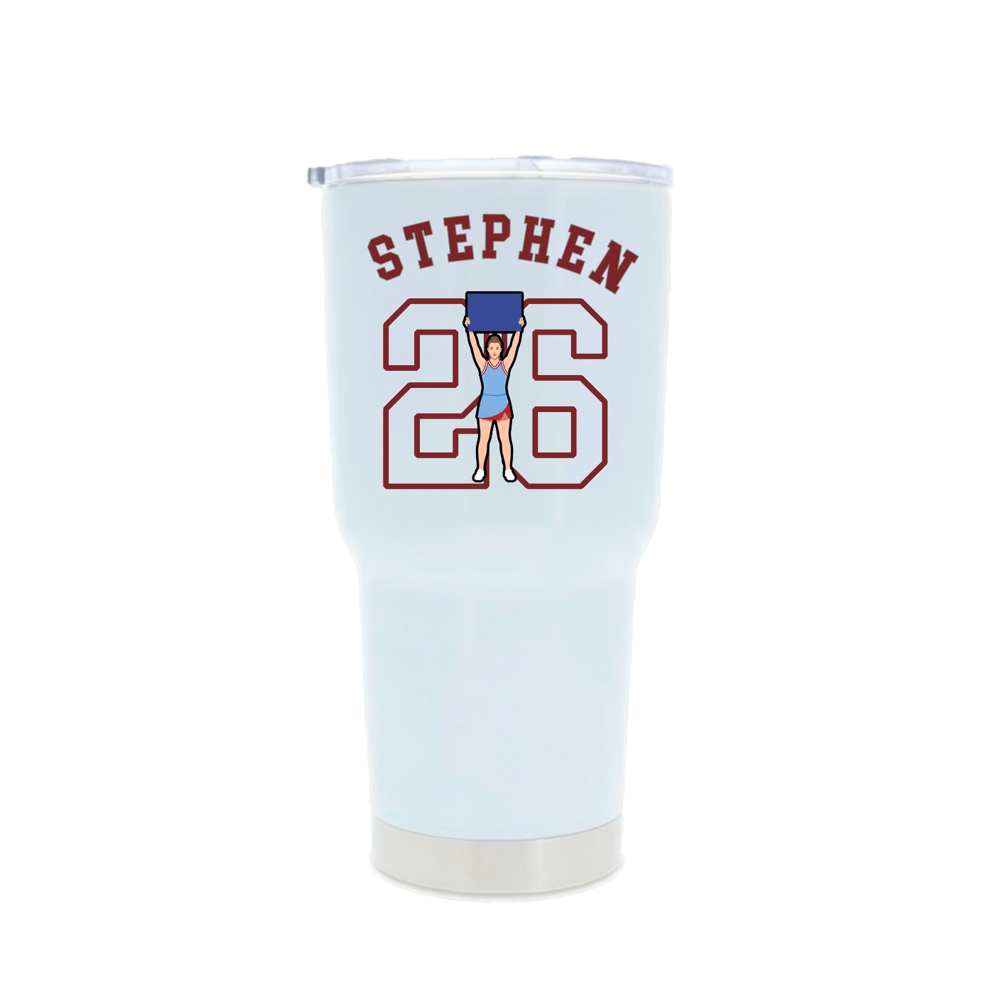 30oz Stainless Steel Tumbler — Shirsey Arch in White