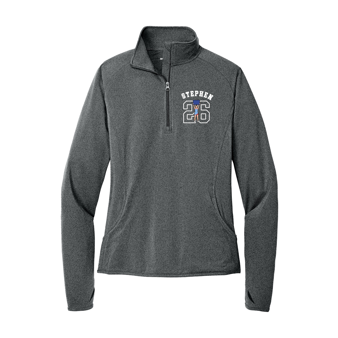 Women's Q-Zip Pullover — Shirsey Arch in Grey