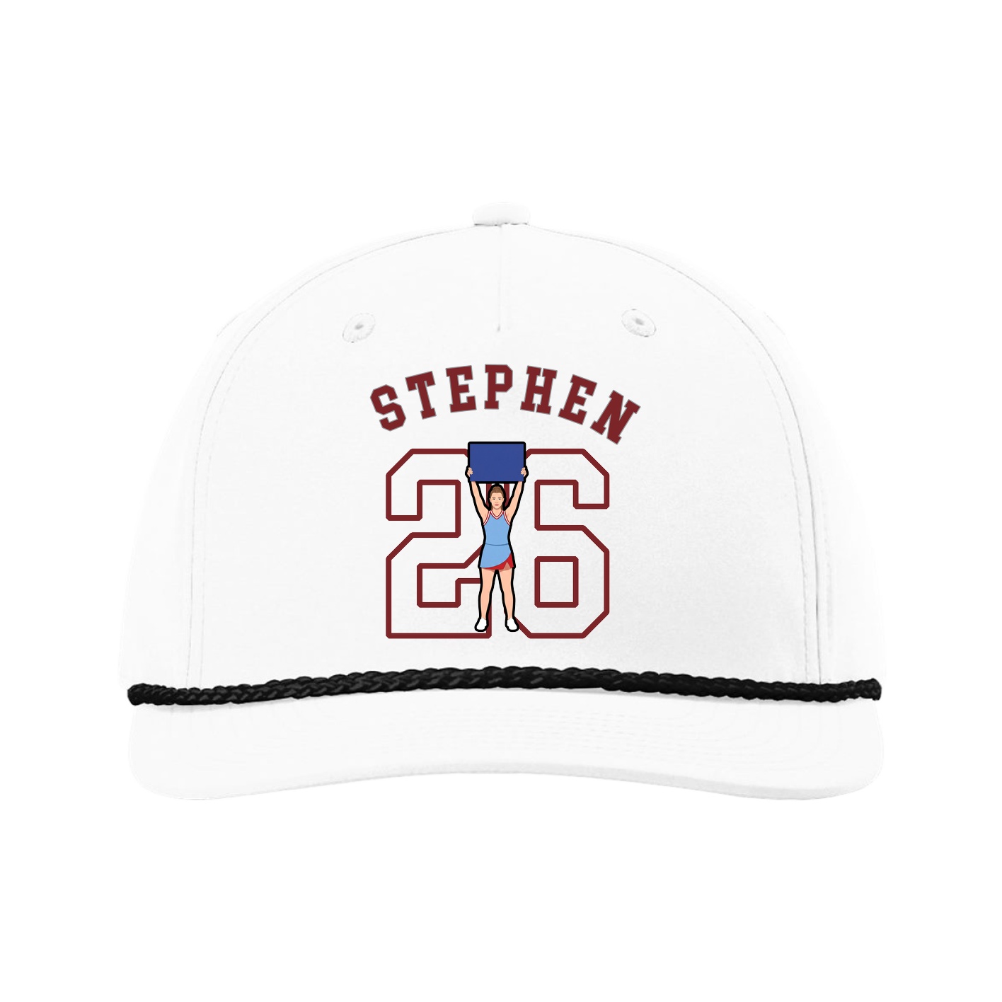 Five-Panel Classic Rope Cap — Shirsey Arch in White
