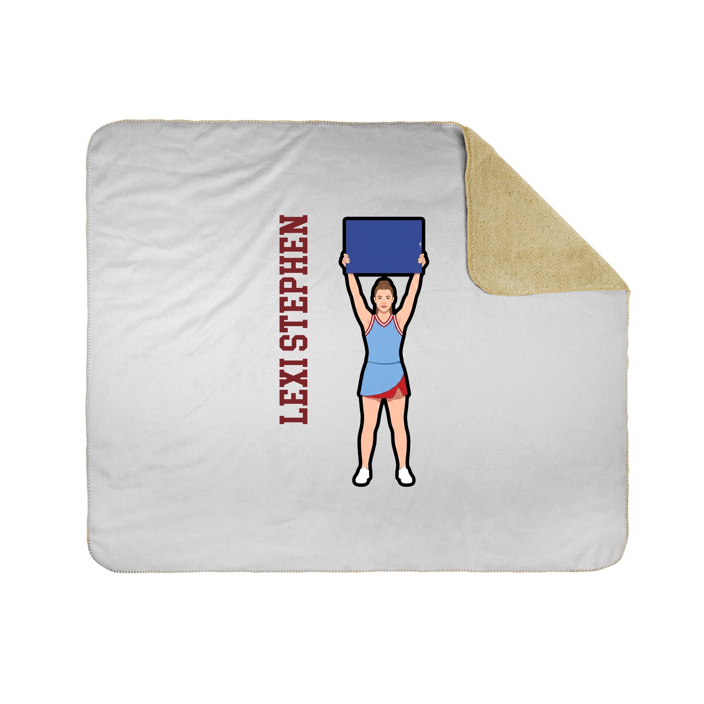 Throw Blanket — Name Vertical in White