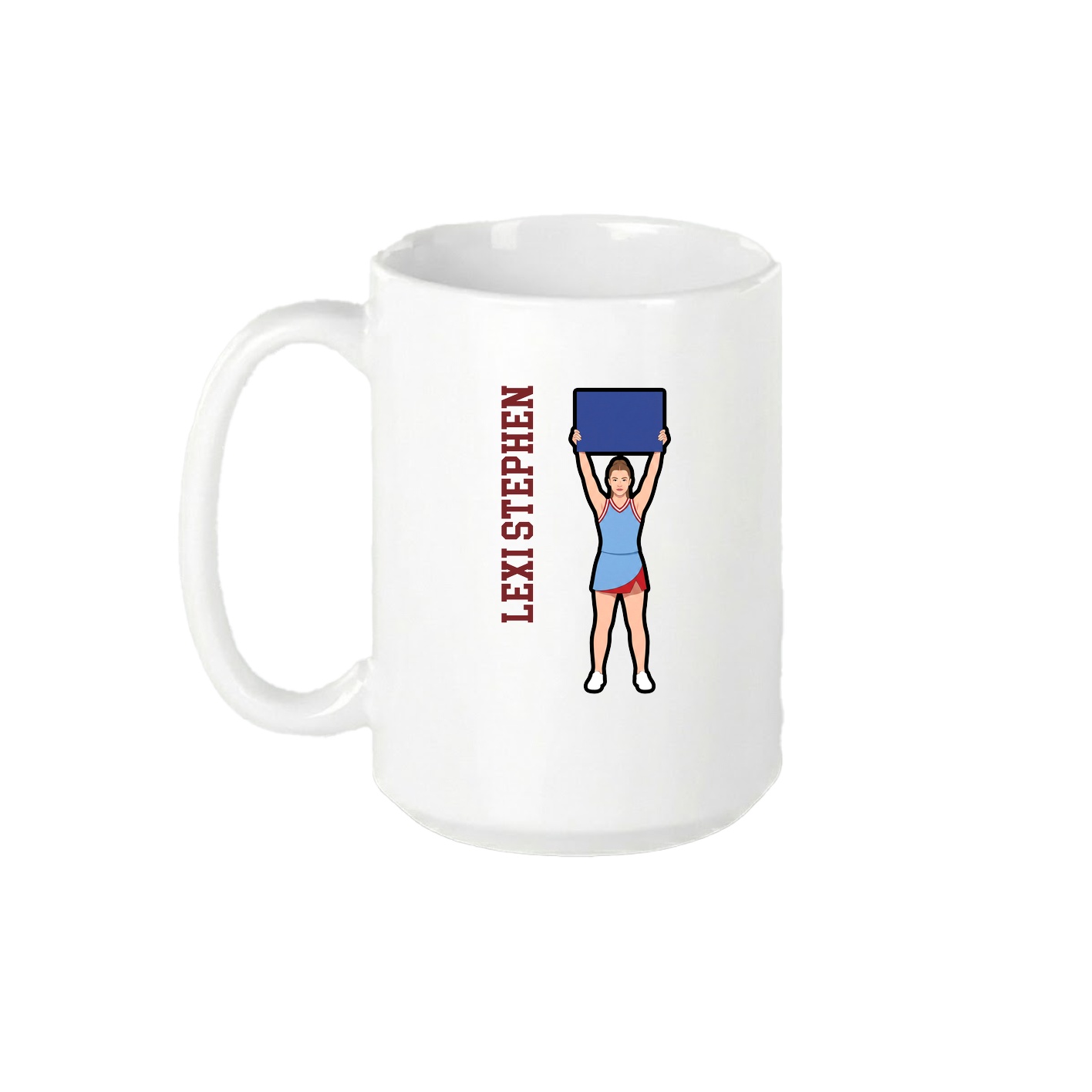 15oz Coffee Mug — Name Vertical in White
