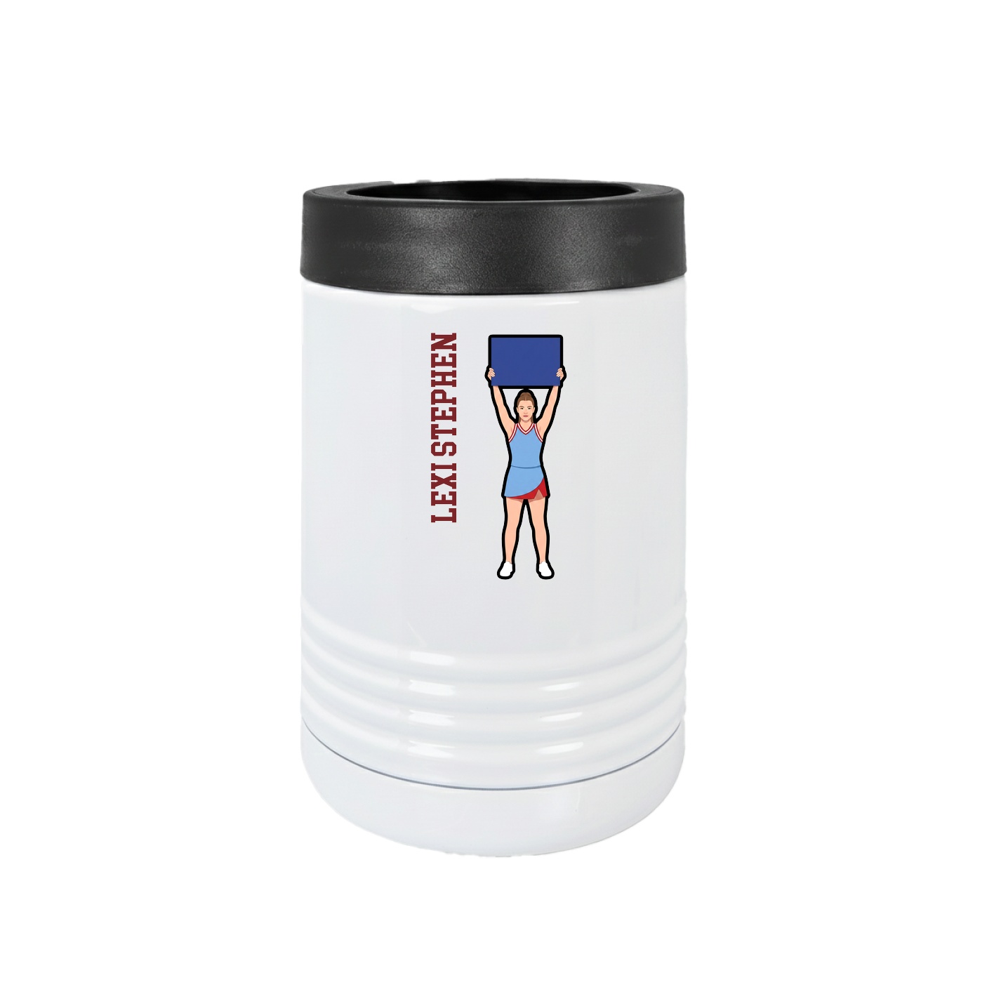 Beverage Holder — Name Vertical in White