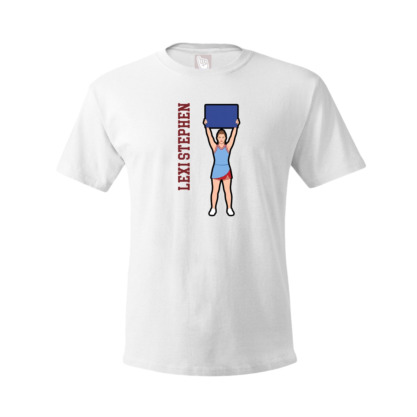Tee — Name Vertical in White