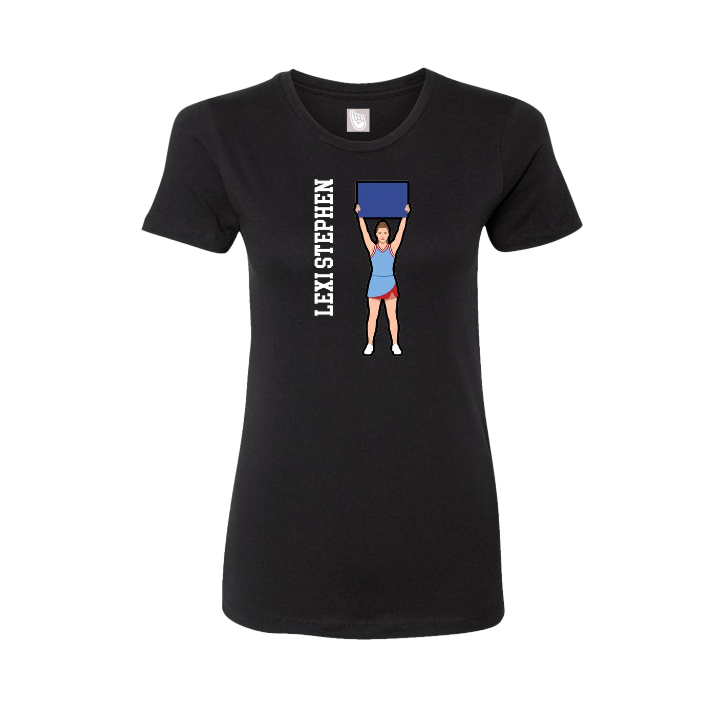 Fitted Women's Tee — Name Vertical in Black