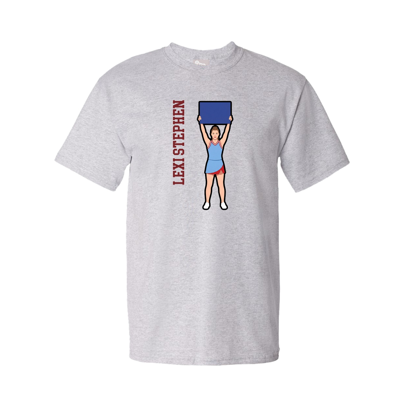 Youth Tee — Name Vertical in Grey