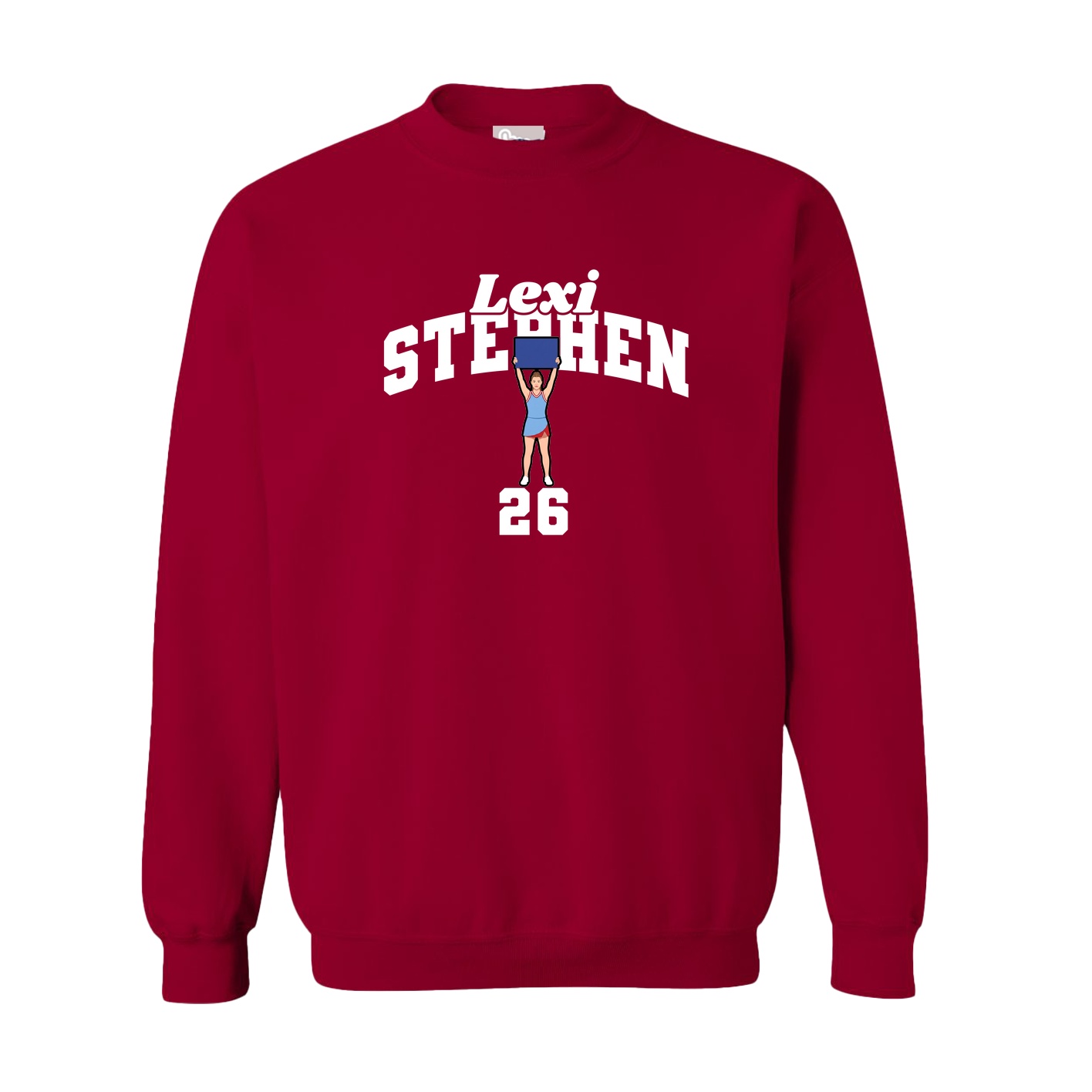 Fleece Crew — Signature Arch in Cardinal